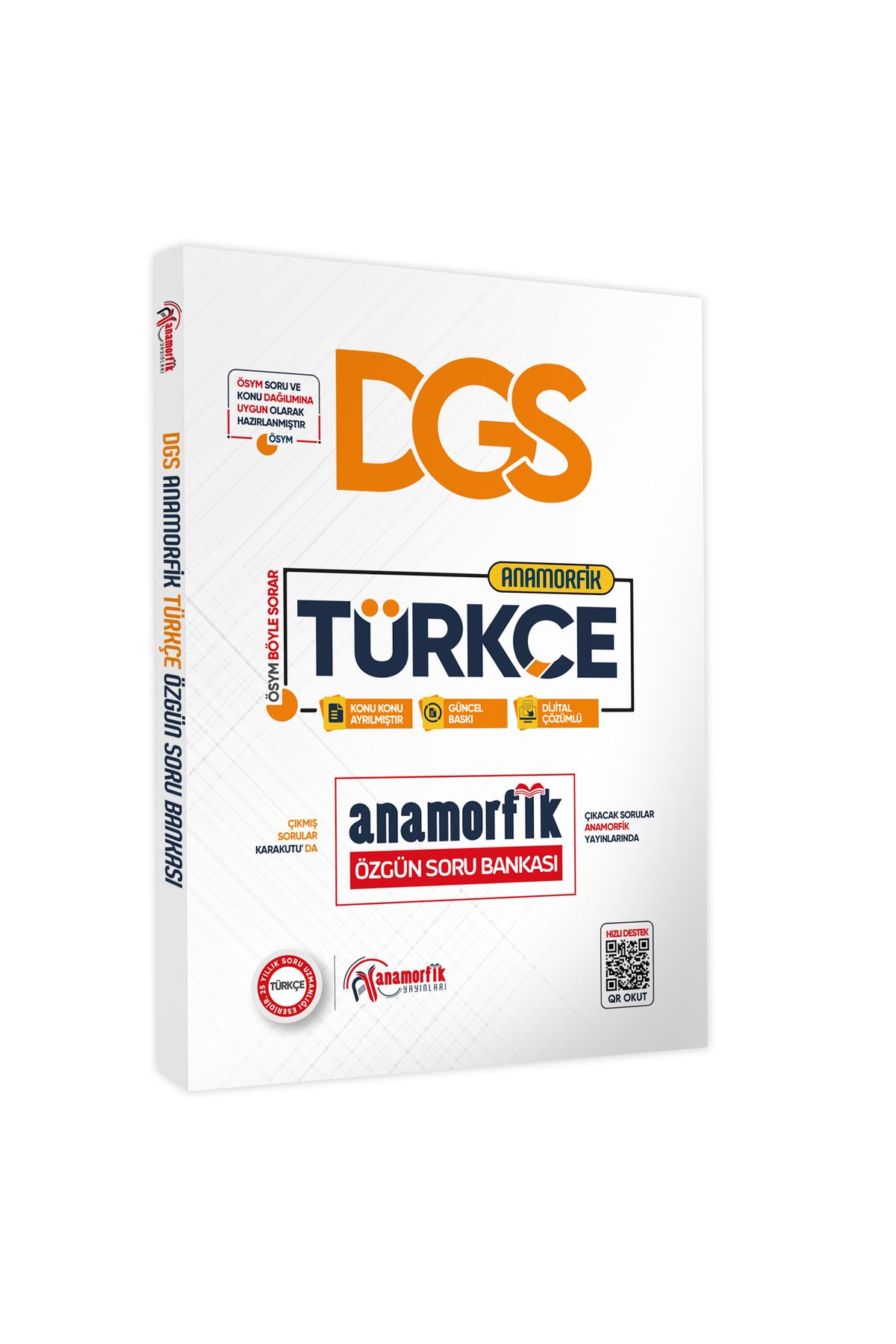 Anamorfik Yayınları 2025 DGS Yeni Sistem Türkçe TEK KİTAP Anamorfik Özgün Soru Bankası Konu Konu Dijital Çözümlü