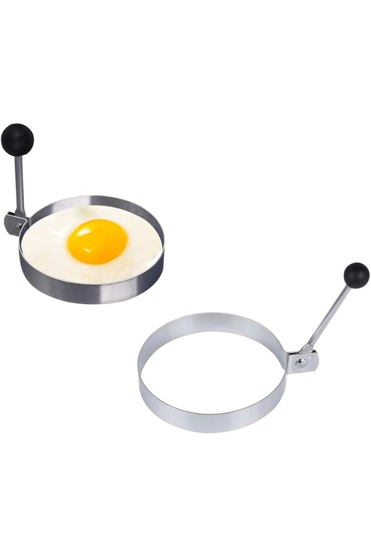OurStyles Metalik Daire Şeklinde Metal Omlet Yumurta ve Krep Kalıpları