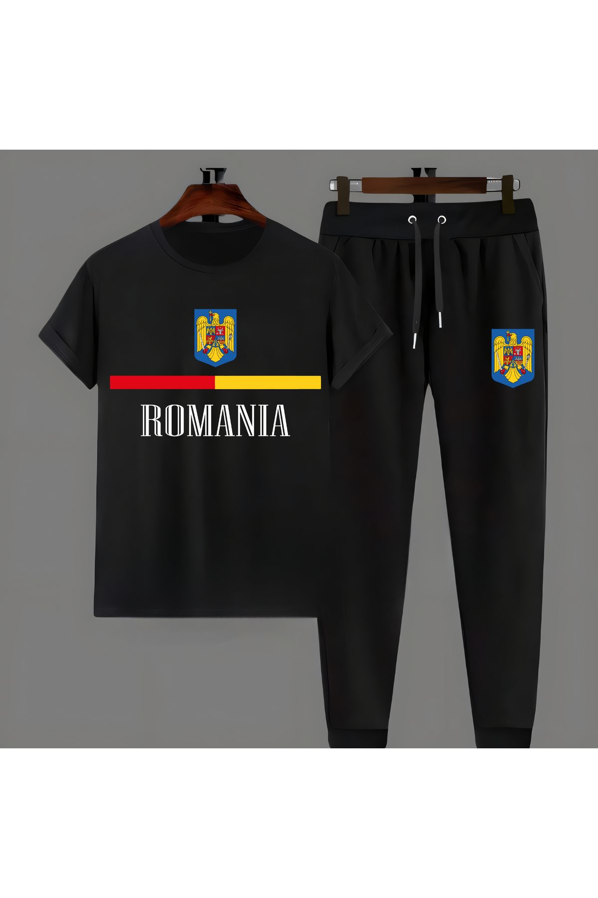 Biy Store Romanya milli romania takım forma baskılı unisex kısa kollu tişört t-shirt eşofman takımı