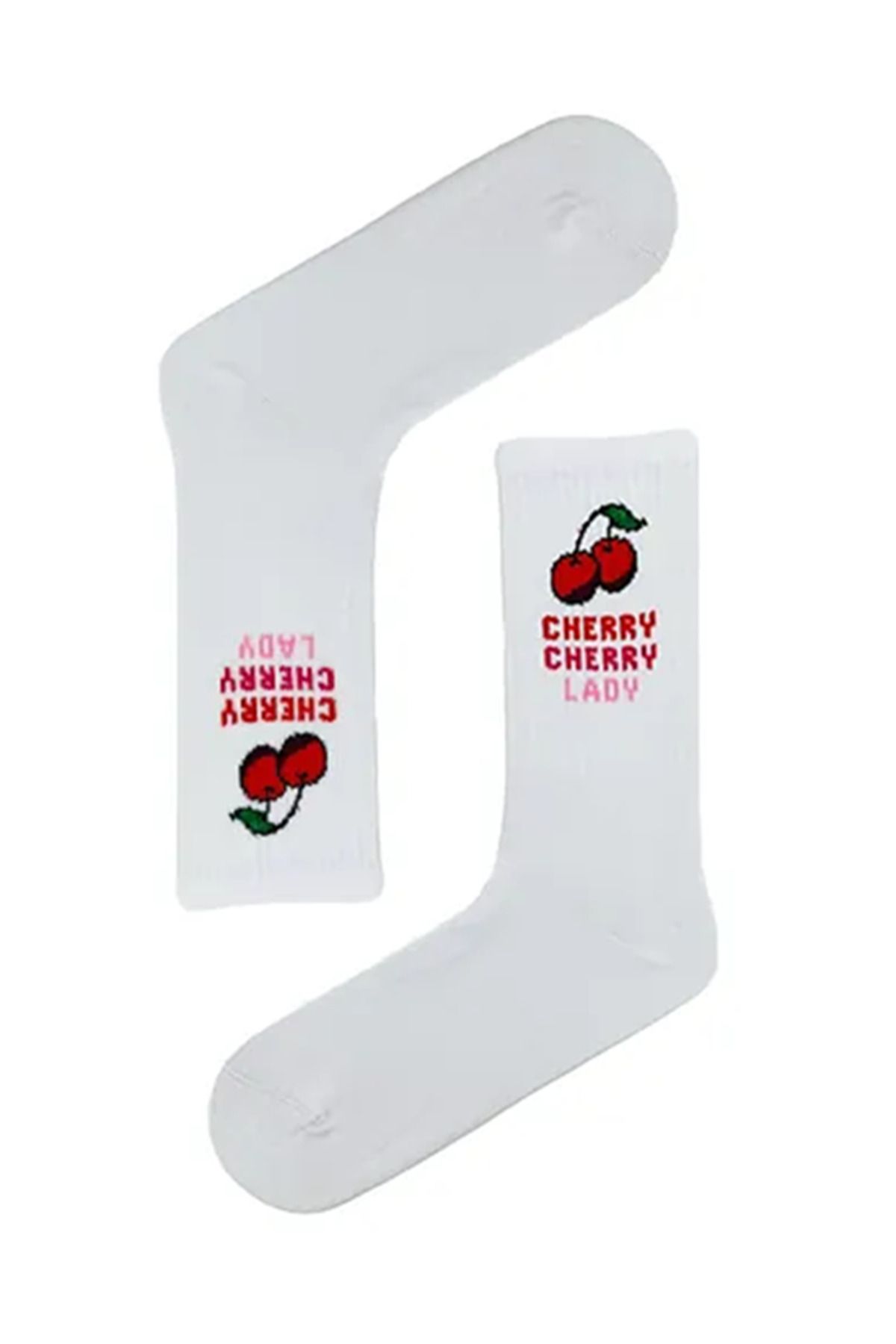 AKSU ÇORAP Cherry Cherry Lady Yazılı Tenis Çorap