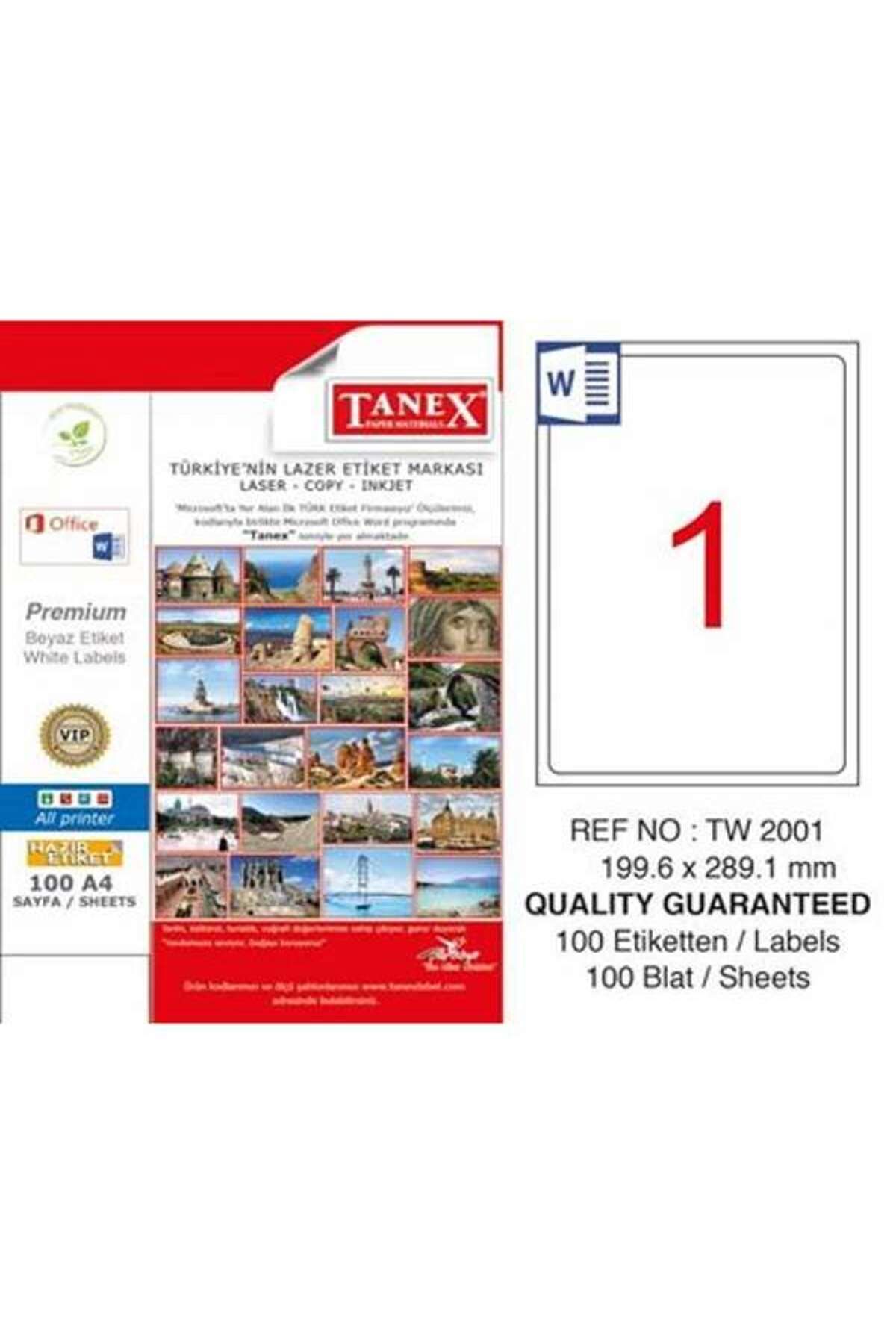 Tanex Lazer Etiket TW-2001 199,6x289,1 mm