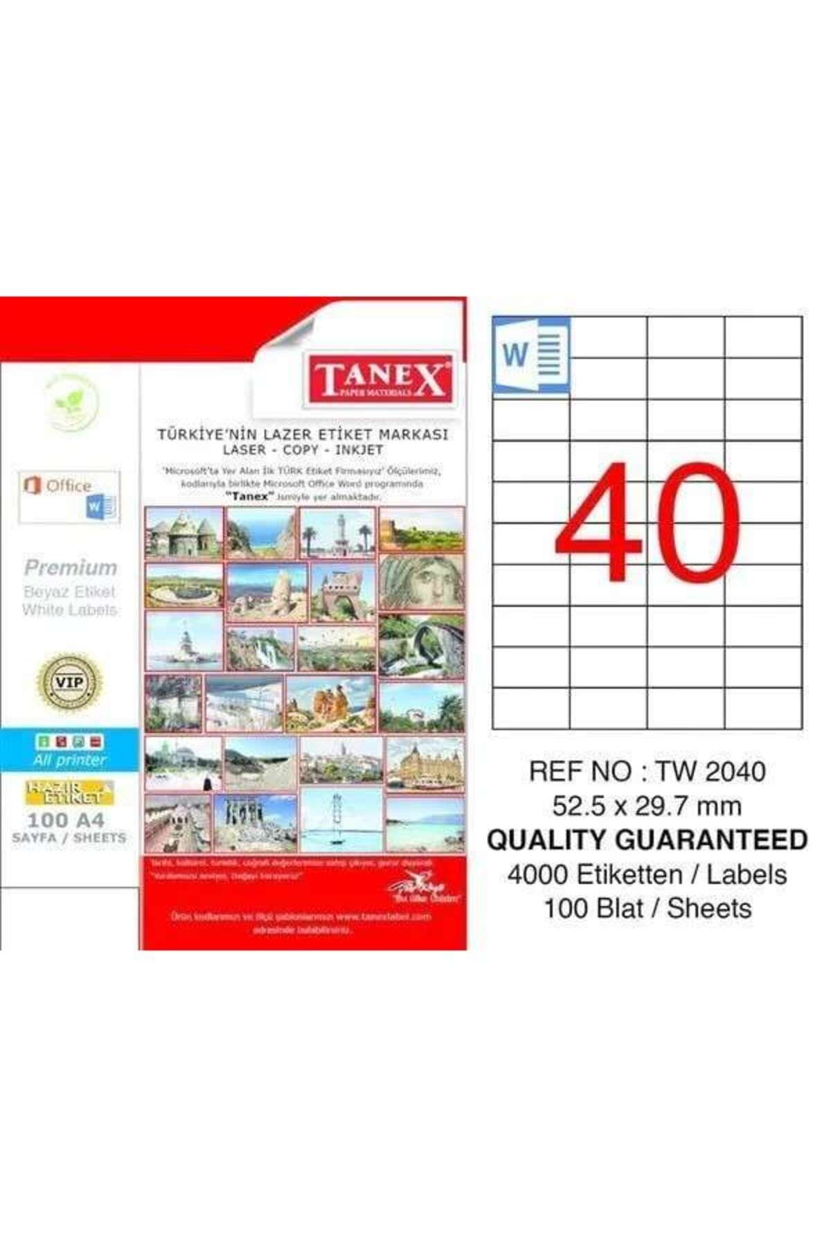 Tanex Lazer Etiket TW-2040 52,5x29,7 mm