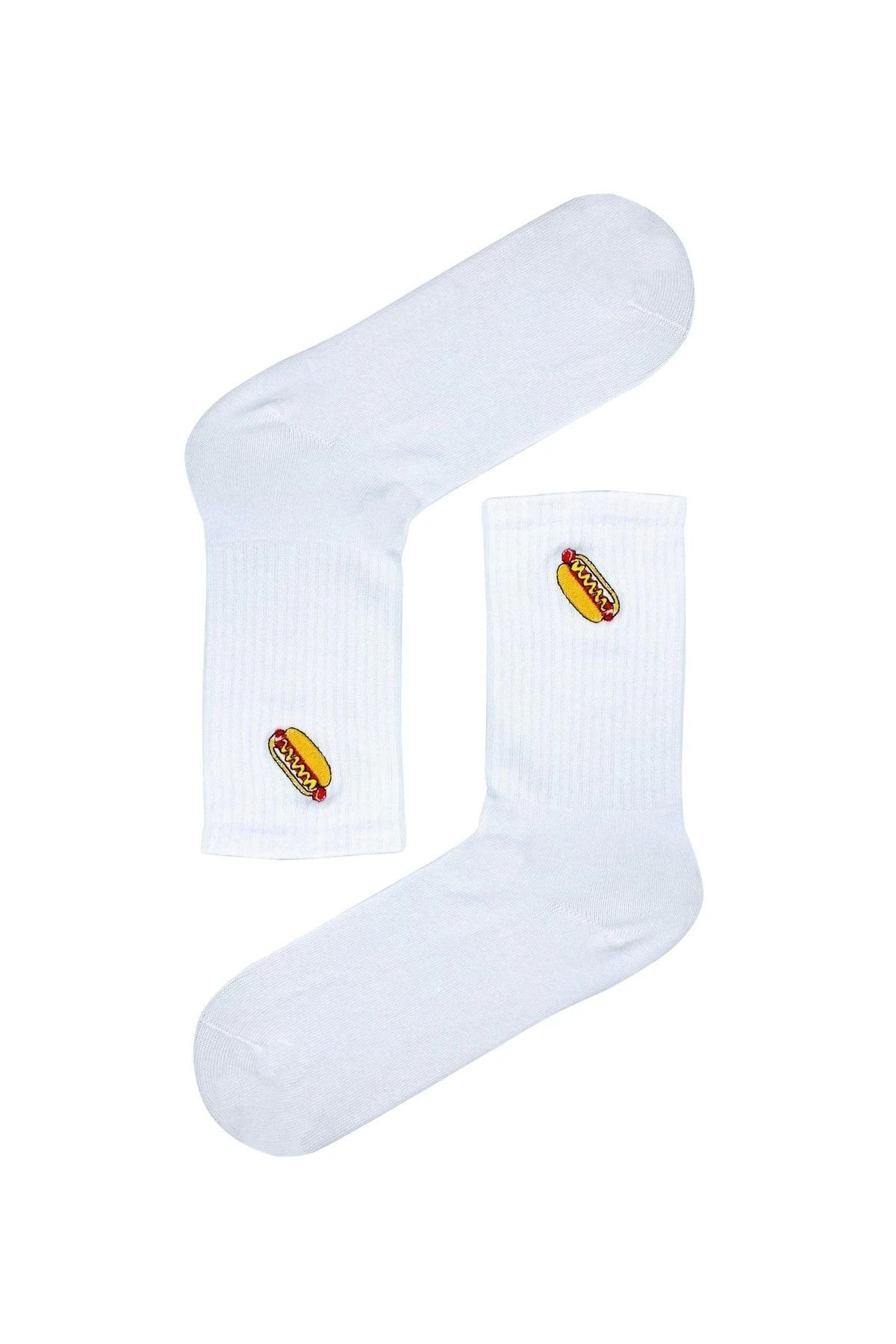 AKSU ÇORAP Hot Dog Nakışlı Tenis Spor Çorap