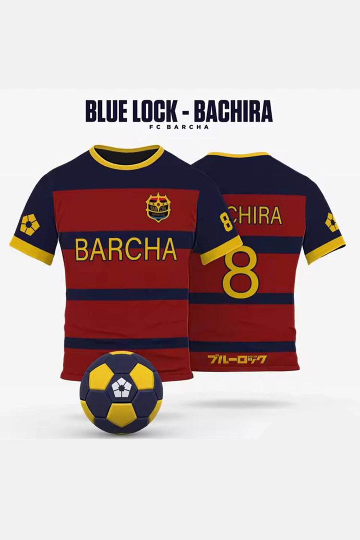 Karakedi Bordo Lacivert Anime Blue Lock 8 Bachira Forma Unisex T-shirt