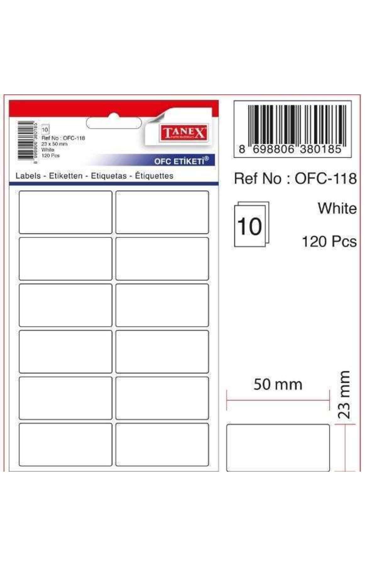 Tanex Ofc Ofis Etiketi Beyaz 23x50