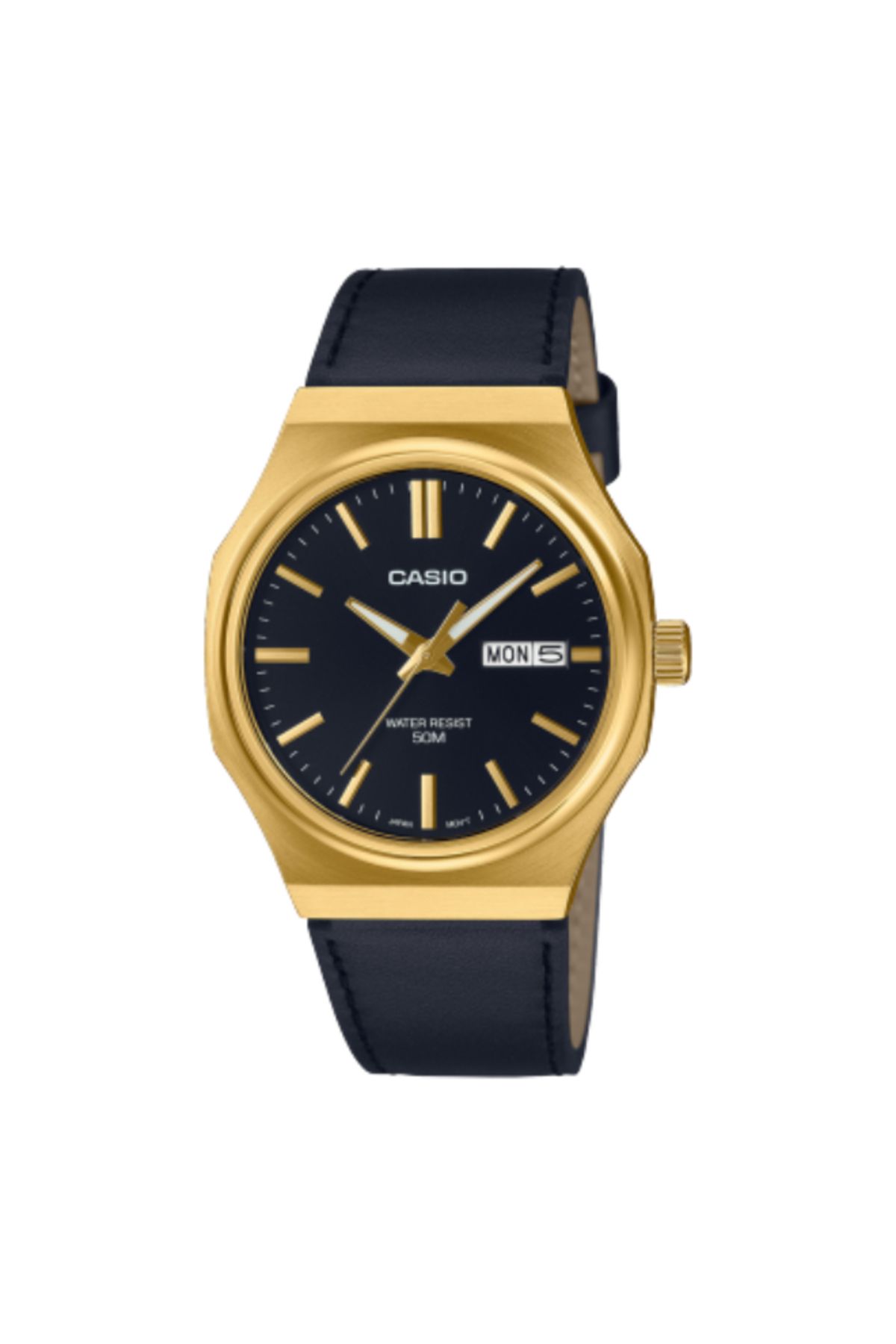 Casio-CASIO Men's Analog Black Dial Watch - MTP-E735GL-1AVDF 1