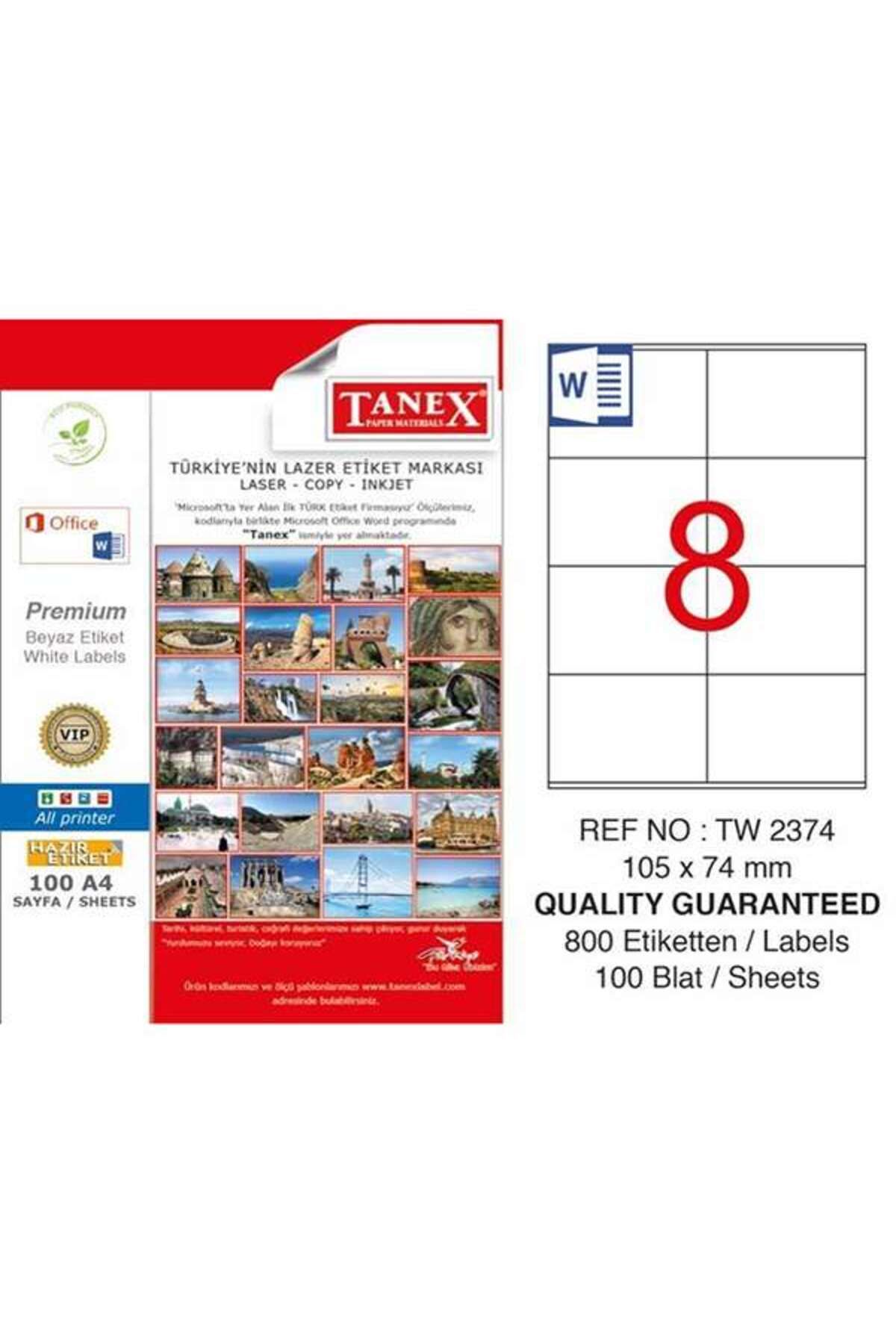 Tanex Lazer Etiket TW-2374 105x74,25 mm