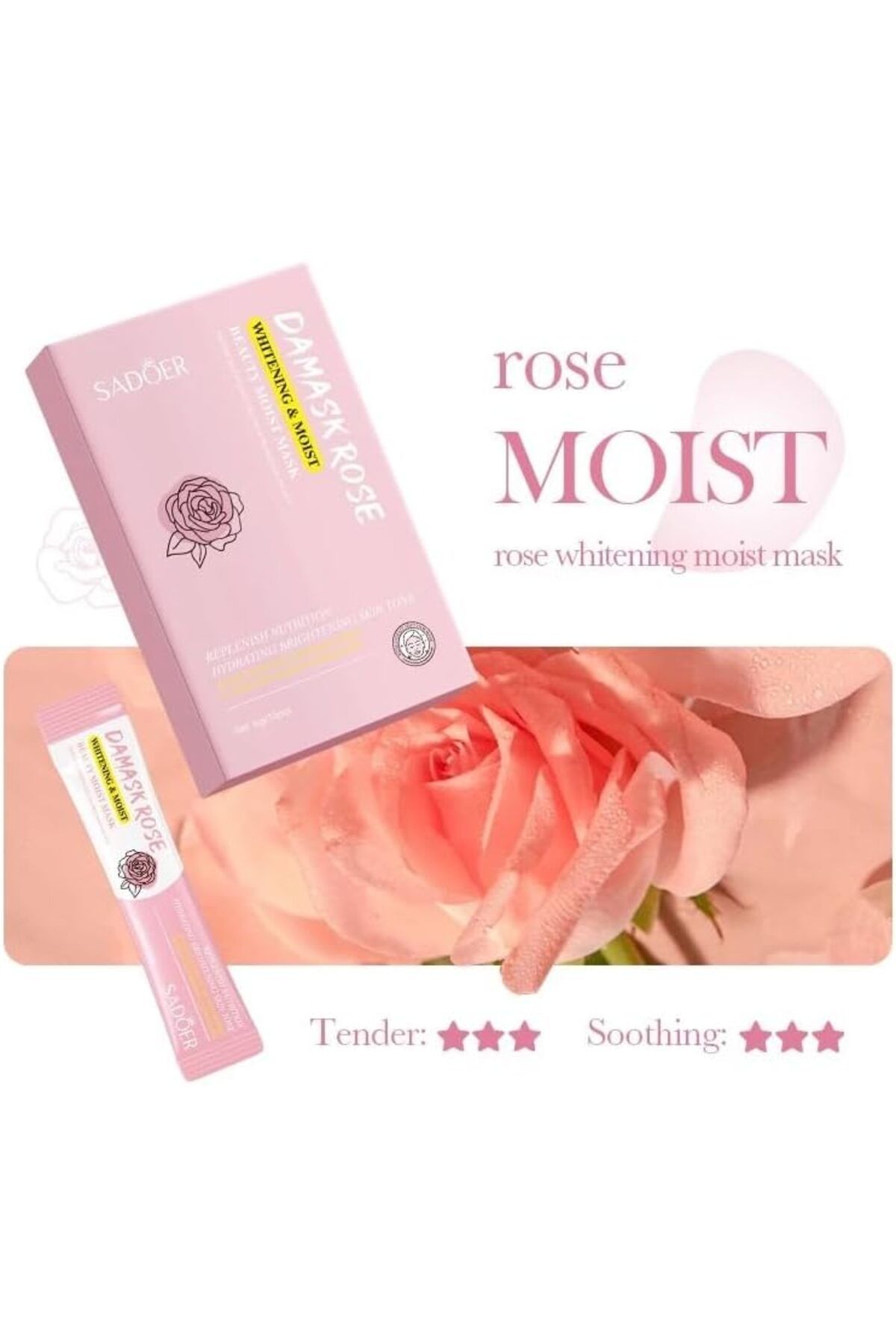 SADOER-Rose Korean Gel Face Mask Moisturising 6gx10pcs 4