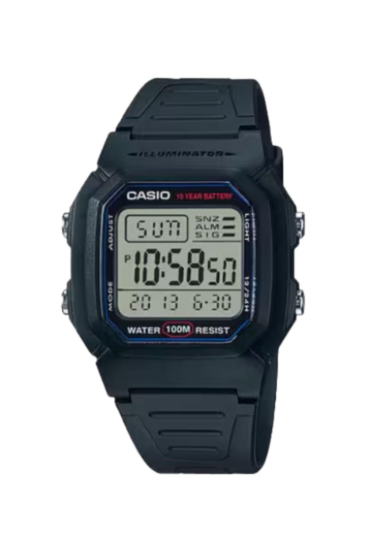 Casio-CASIO Men's Digital Grey Dial Watch - W-800H-1A 1