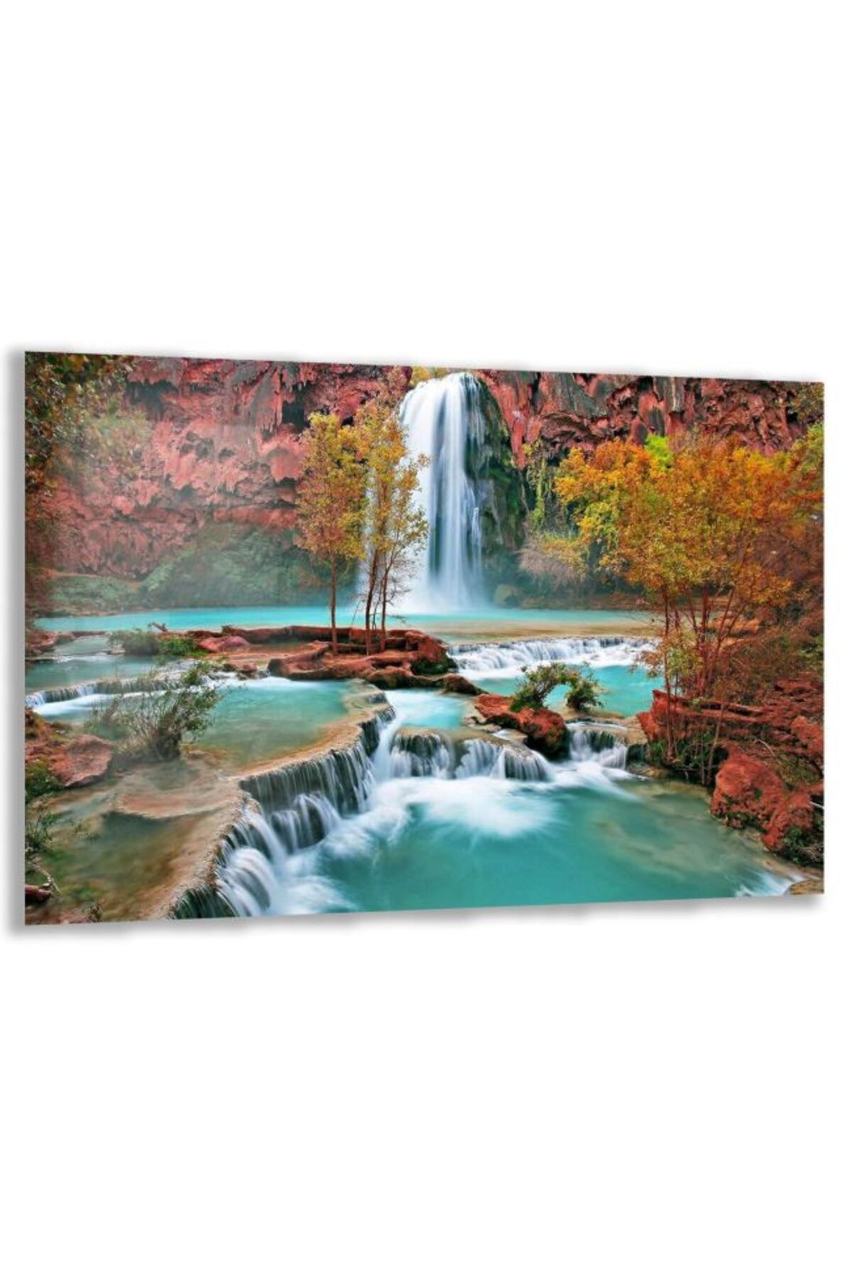 Domovit Şelale Manzaralı Cam Tablo - Yatay Motif 01-004