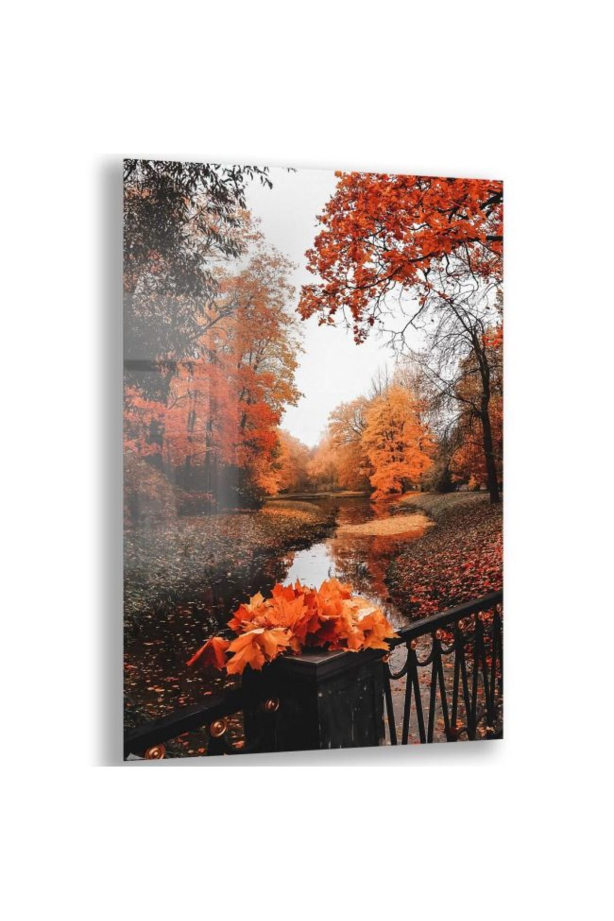 Domovit Sonbahar Cam Tablo - Dikey Motif 02-003