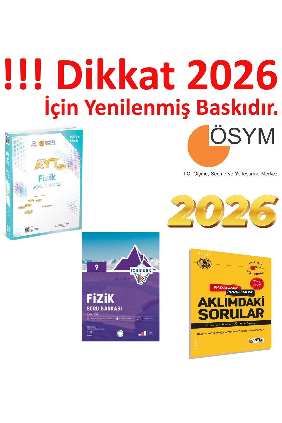 Üç Dört Beş Yayıncılık Üç Dört Beş Yayıncılık AYT Fizik Soru Bankası & Okyanus İceberg 9. Sınıf Fizik Soru Bankası