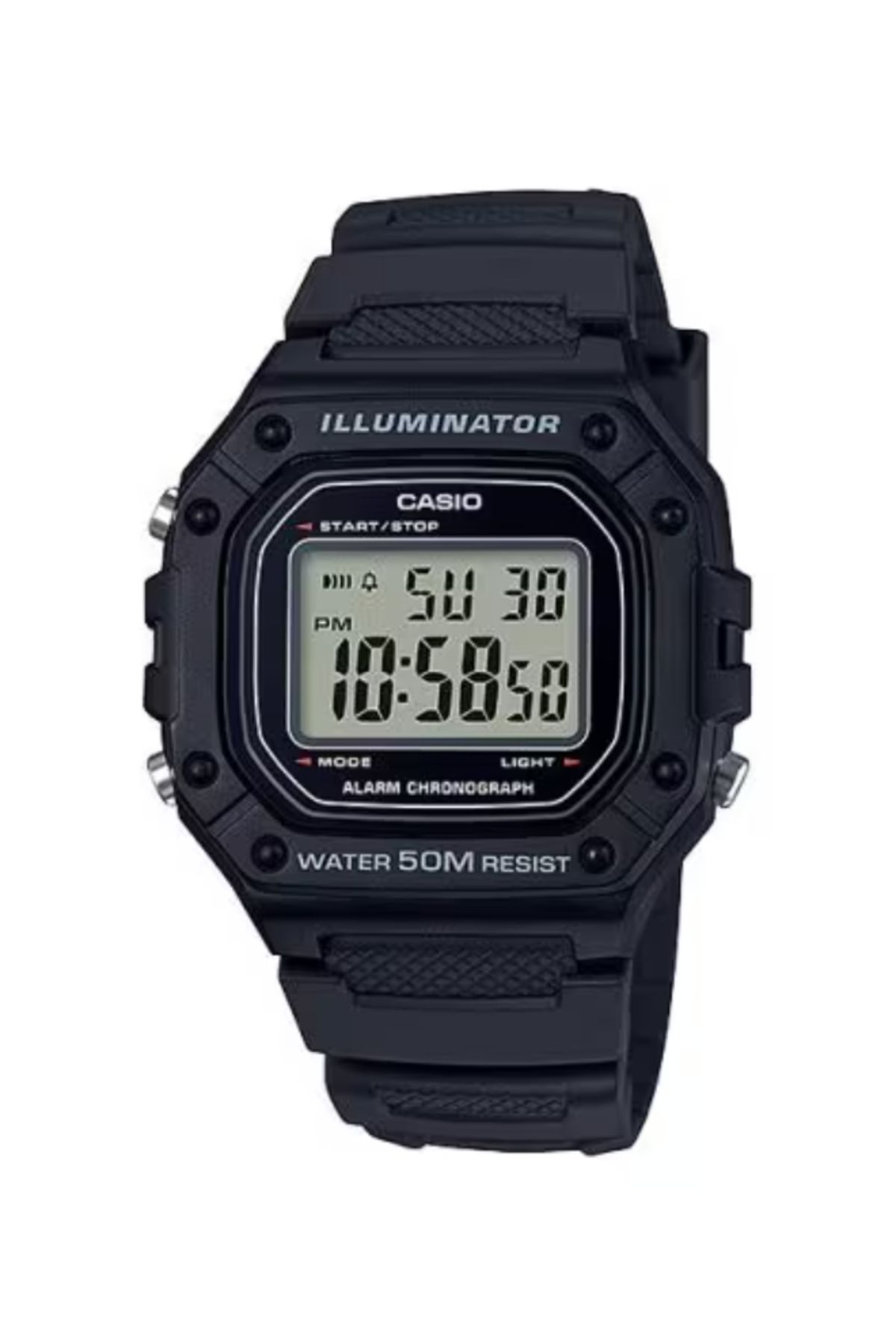 Casio-CASIO Men's Digital Grey Dial Watch - W-218H-1A 1