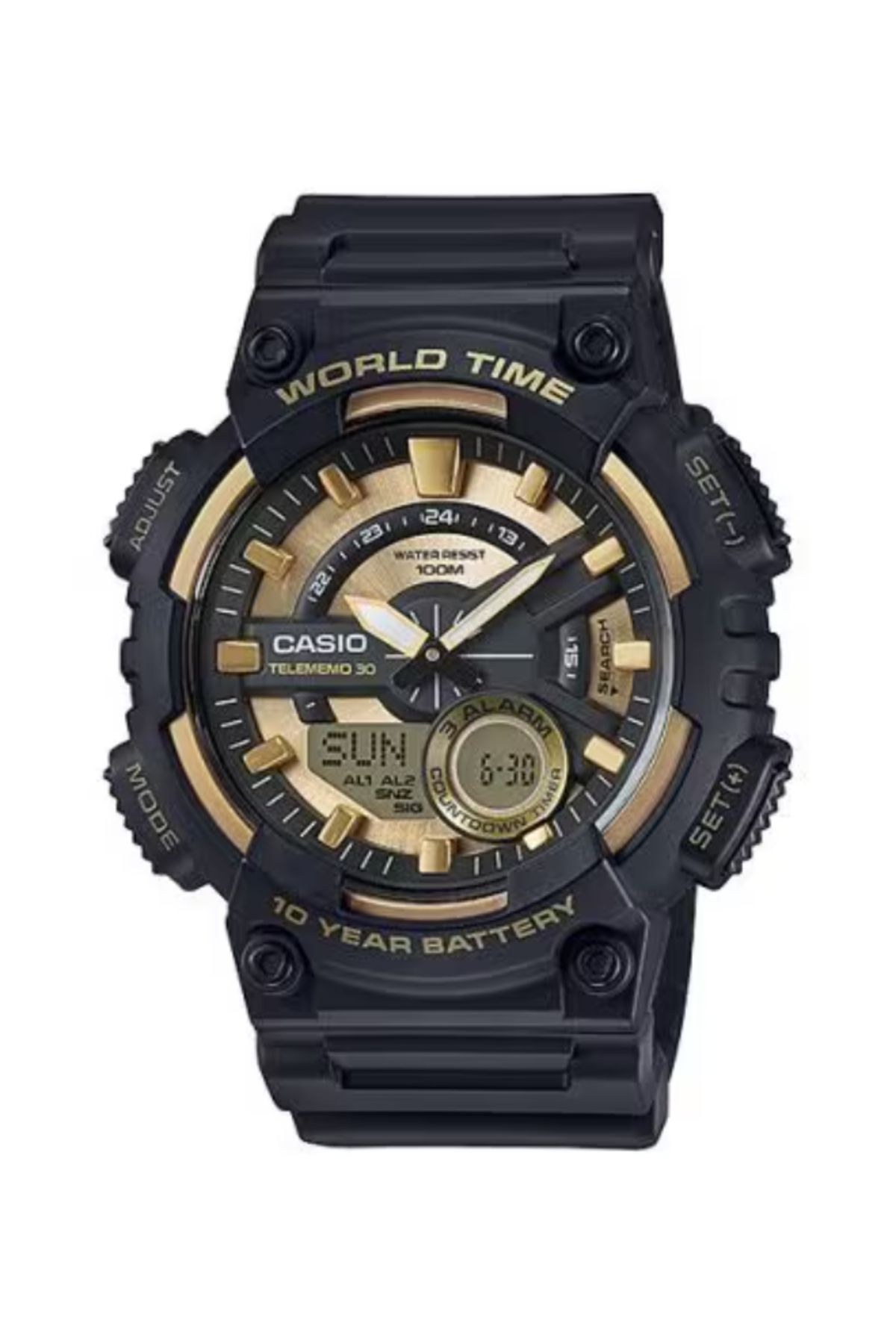Casio-CASIO Men's Analog-Digital Gold Dial Watch - AEQ-110BW-9A 1