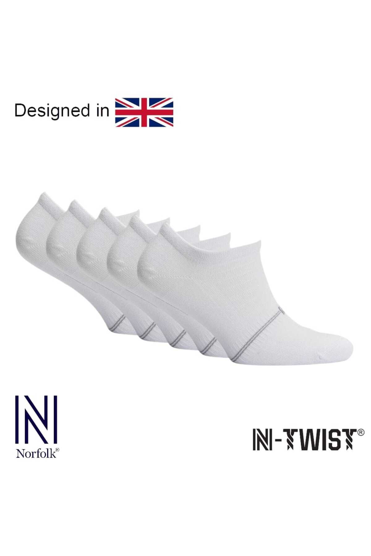 NORFOLK Fresh N-Twist Premium Bambu ve Pamuklu Günlük Spor Çorap Beyaz 5 Çift - Kraft Kutu