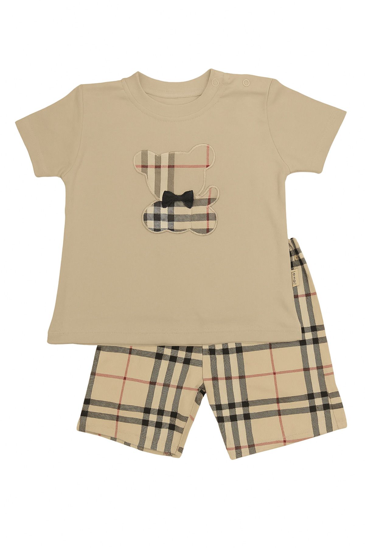 Bebelop Ekose Desenli 2li Penye Kız Erkek Unisex Takım