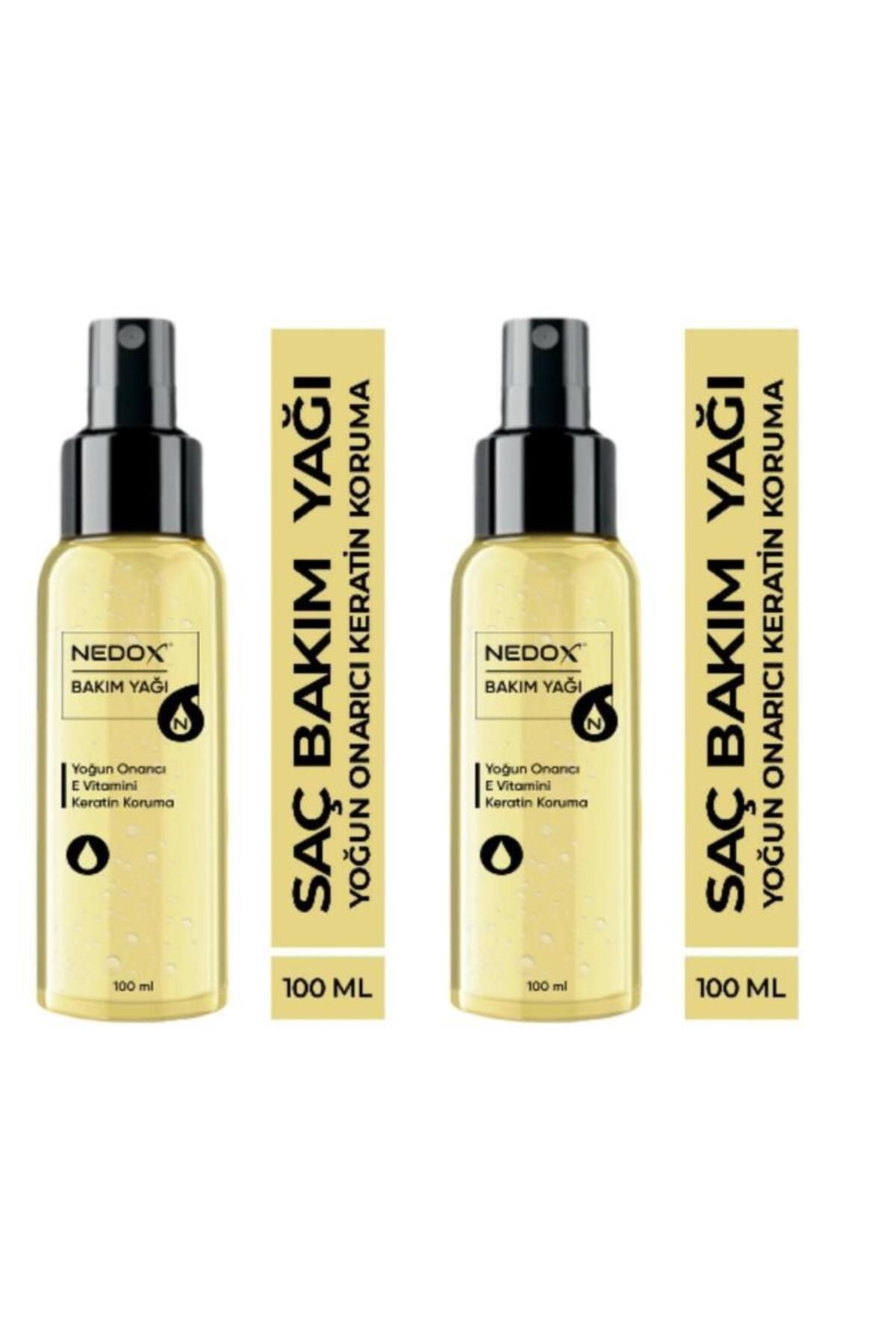 NEDOX 2 Adet Keratin Özlü Onarıcı E Vitaminli Saç Bakım Yağı 100 ml