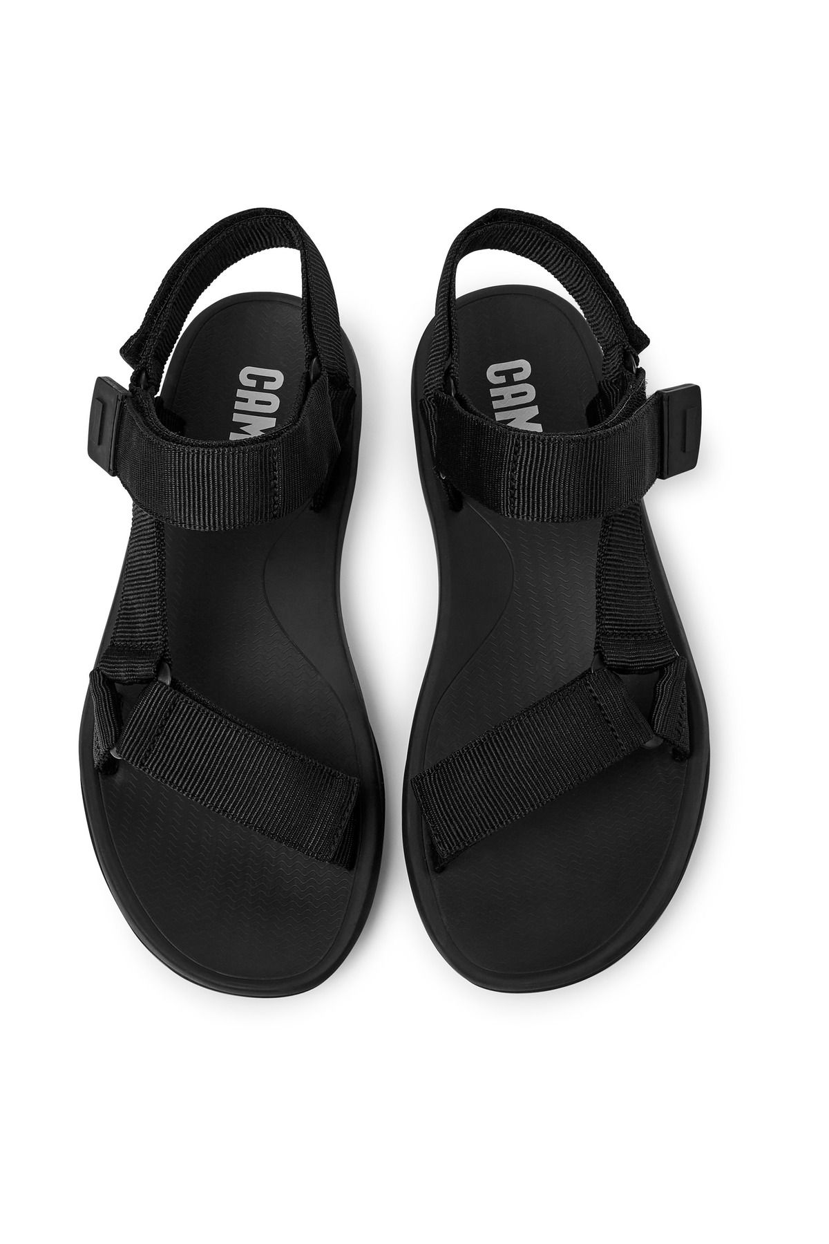 CAMPER-Men's Black Adjustable Hook And Loop Sandals Lightweight Design For Everyday Match 3