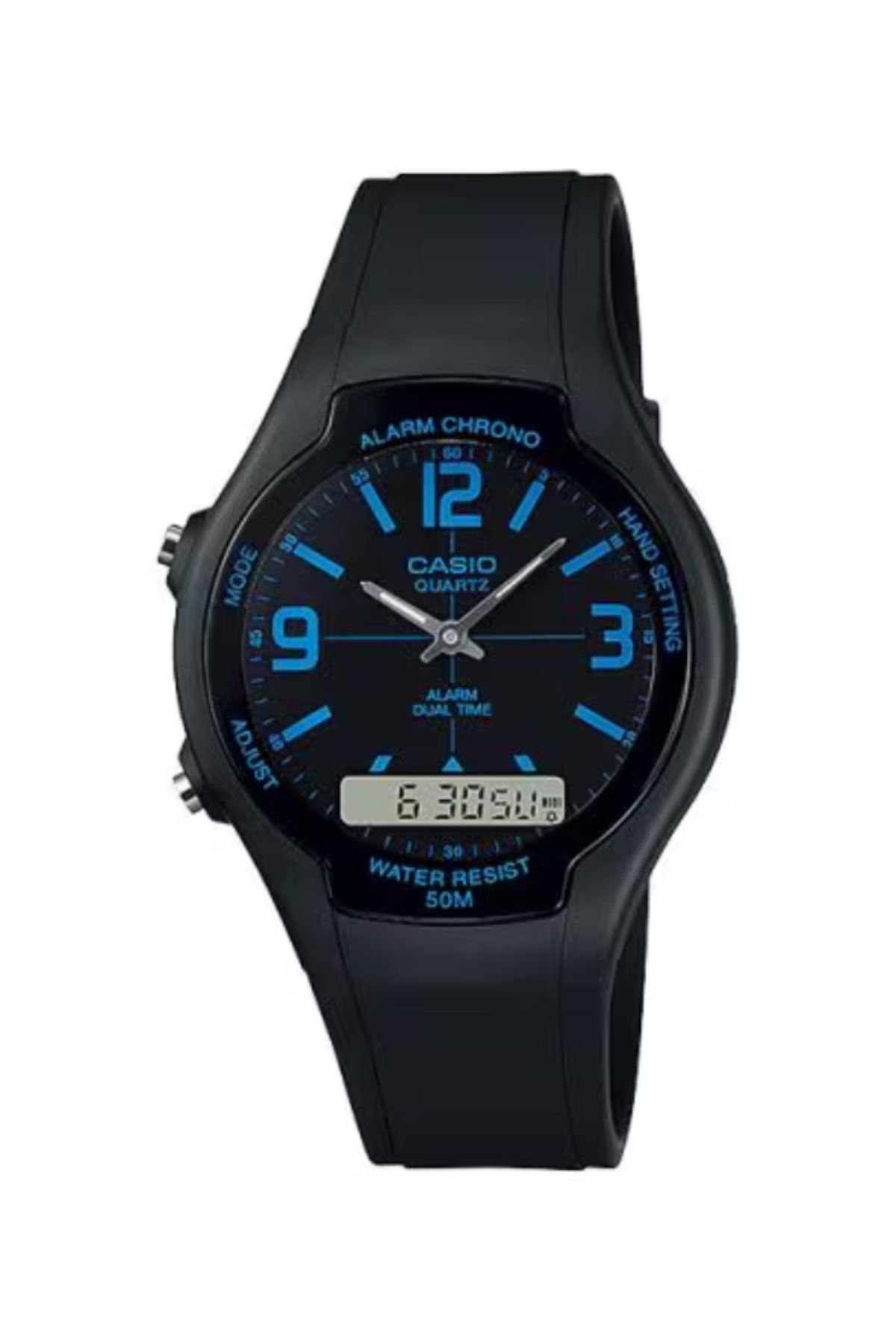 Casio-ساعة كاسيو للرجال، أنالوج ورقمية، بمينا أسود - AW-90H-2B 1