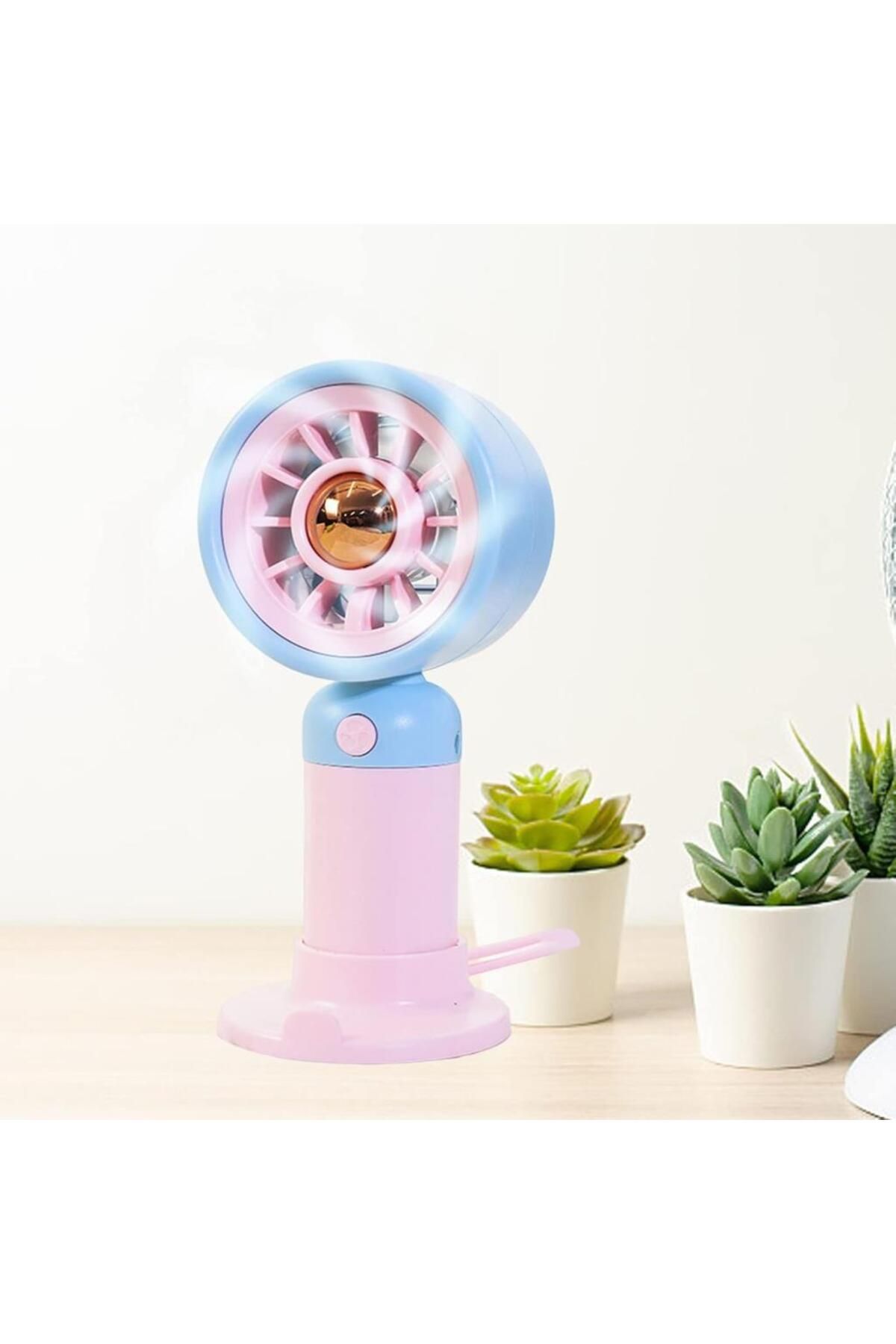 Kelebek Oyuncak 3 Kademeli Şarjlı Mini El Fanı - Mavi Pembe