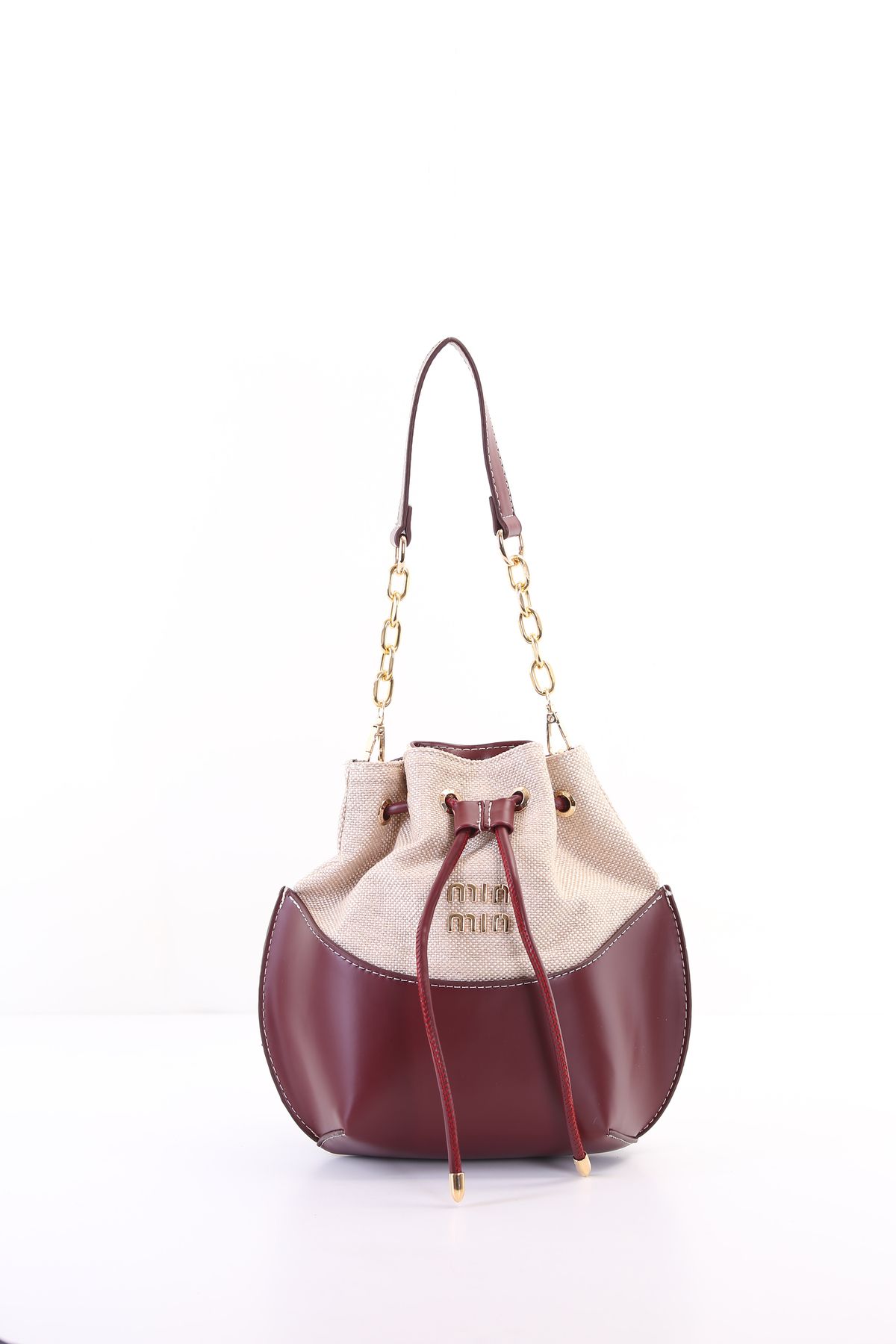 mın Boğmalı Deri Detaylı Zincirli Elden Tutma Saplı Çapraz,Omuz Çantası En:23cm,Boy:22cm,Genişlik:10cm
