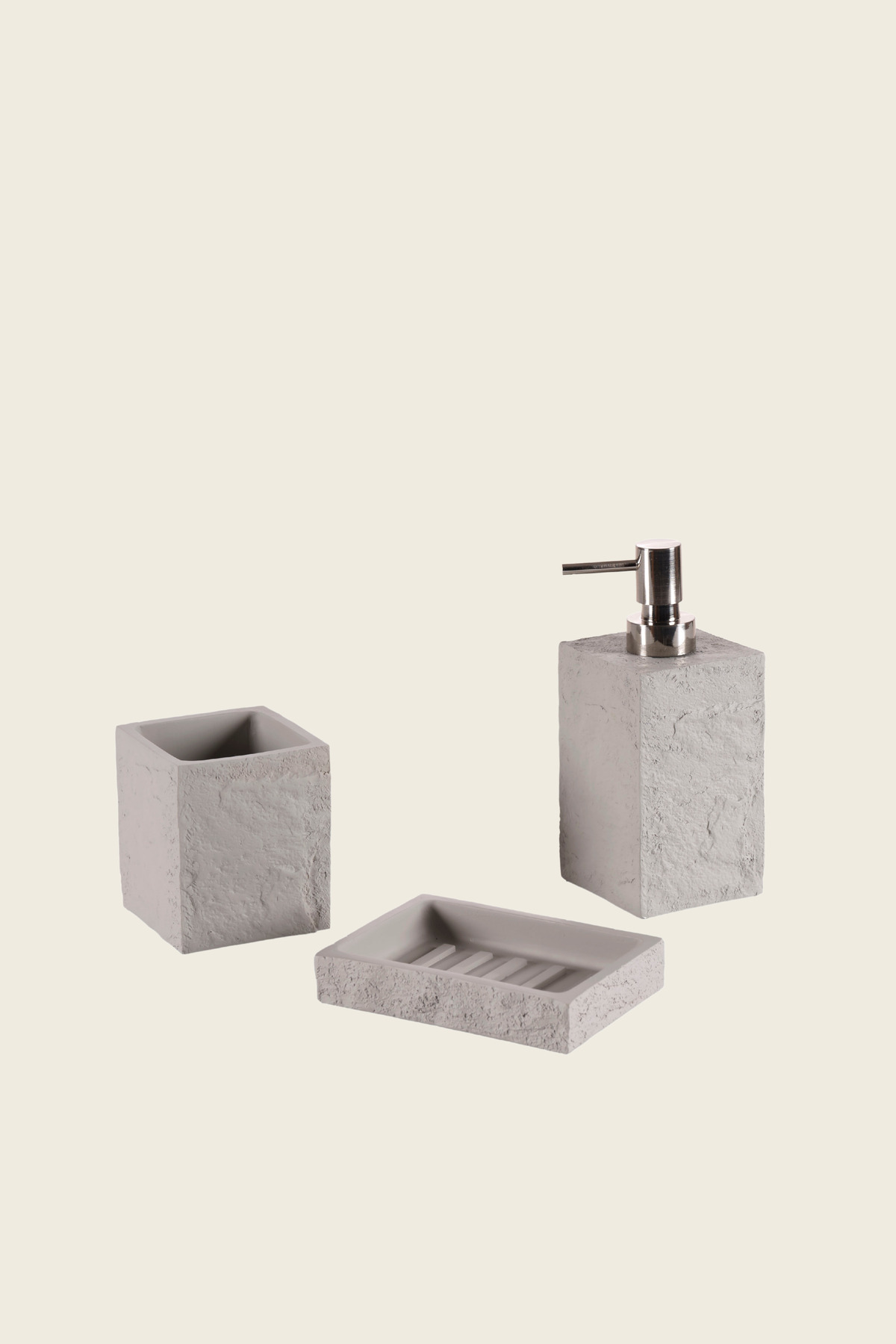 İrya-Terra 3 Piece Bathroom Set Gray 1