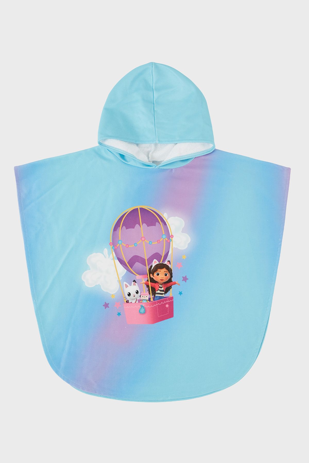 SLIPSTOP Balloon Cat Desenli Pamuklu Kapüşonlu Uv Korumalı Havlu Panço Kız Çocuk PANÇO SP2512120001