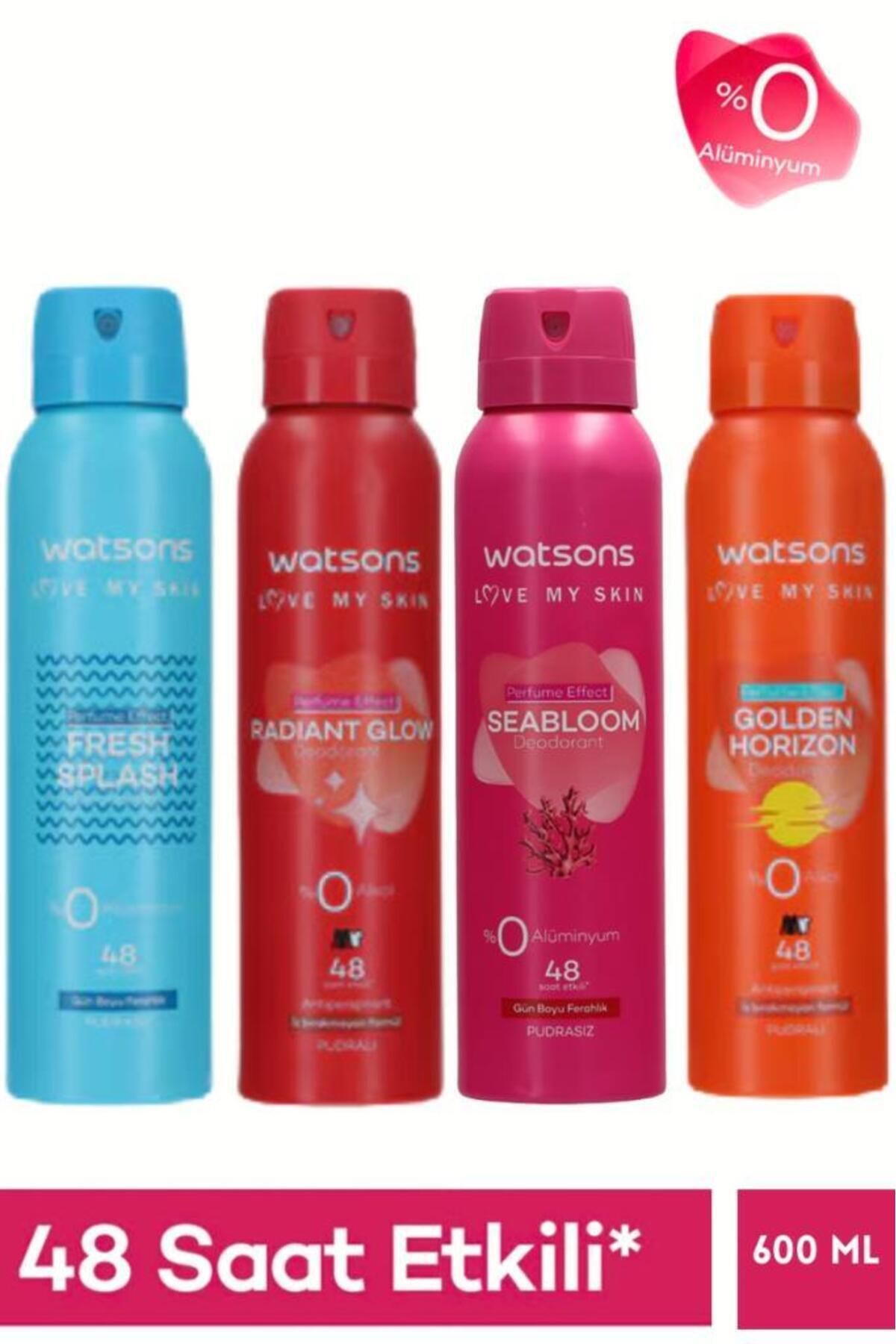 Watsons 4’lü Deodorant Seti – Seabloom, Golden Horizon, Radiant Glow, Fresh Splash 150 ml