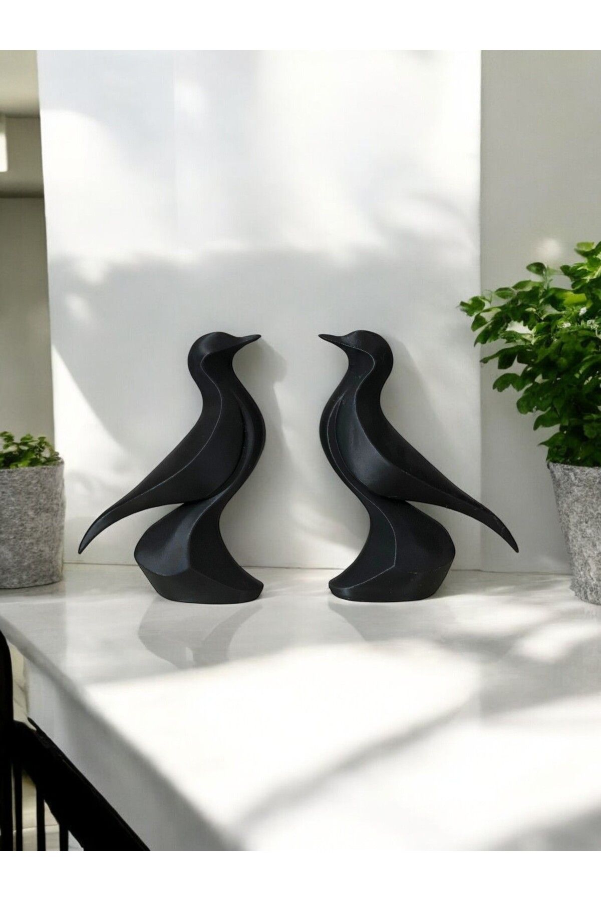 Eka Design Siyah Ikili Kuş Biblo - Dekoratif Ikili Kuş Biblo (15 CM)