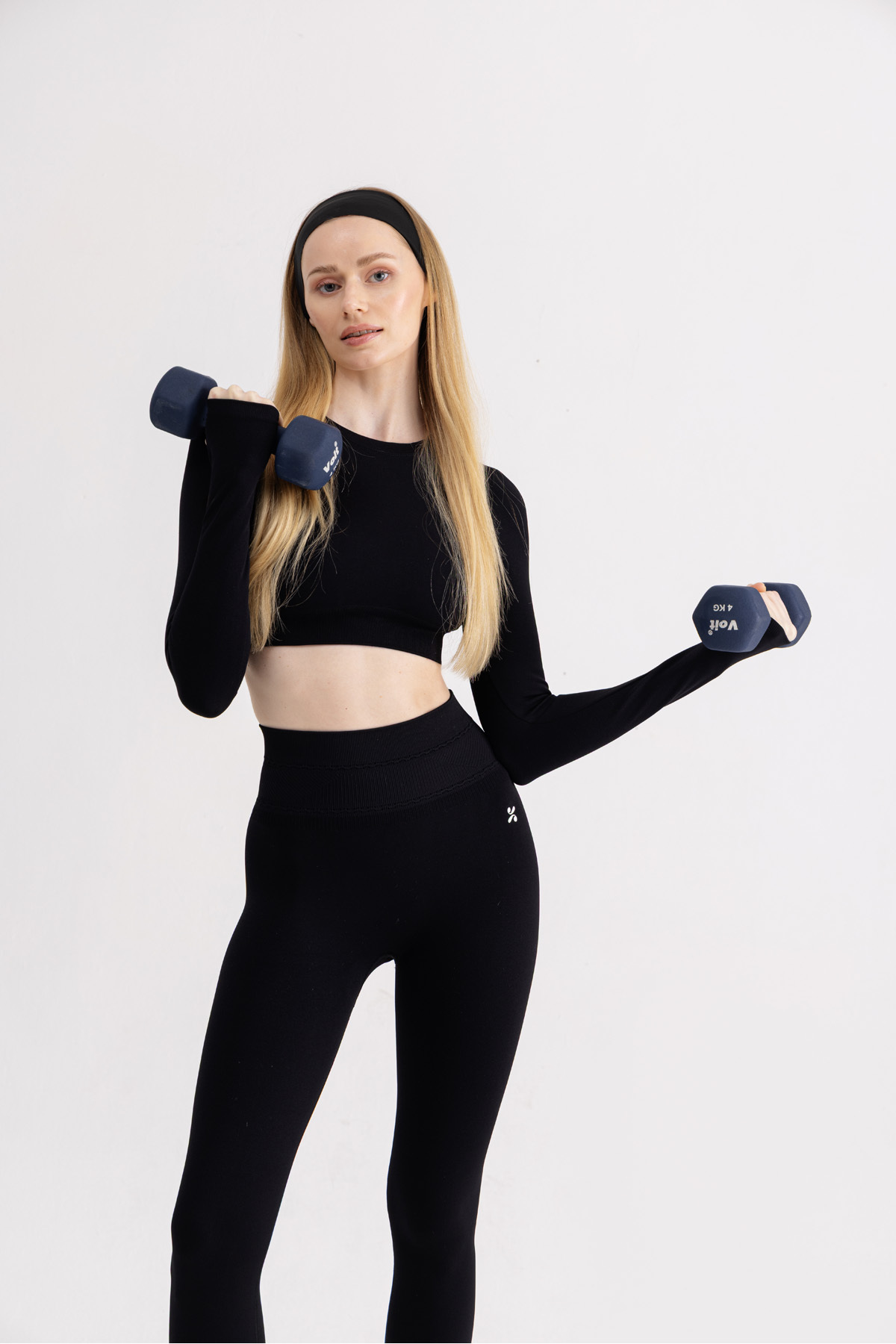 YoubeActive Kadın Uzun Kollu, Parmaklık Detaylı Crop Top Siyah görsel 3