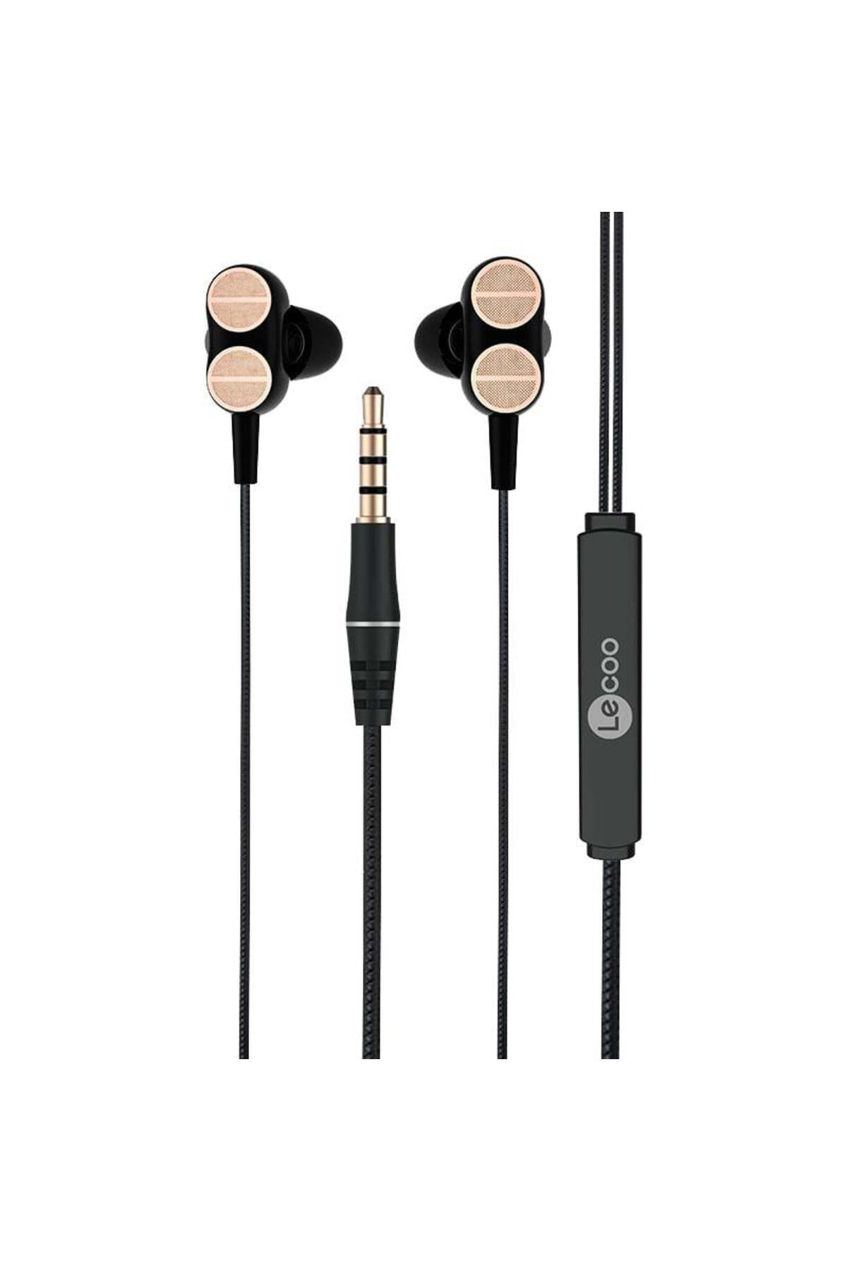Lecoo EH102 3.5 Mm Jacklı Siyah Kablolu Kulak İçi Mikrofonlu Kulaklık