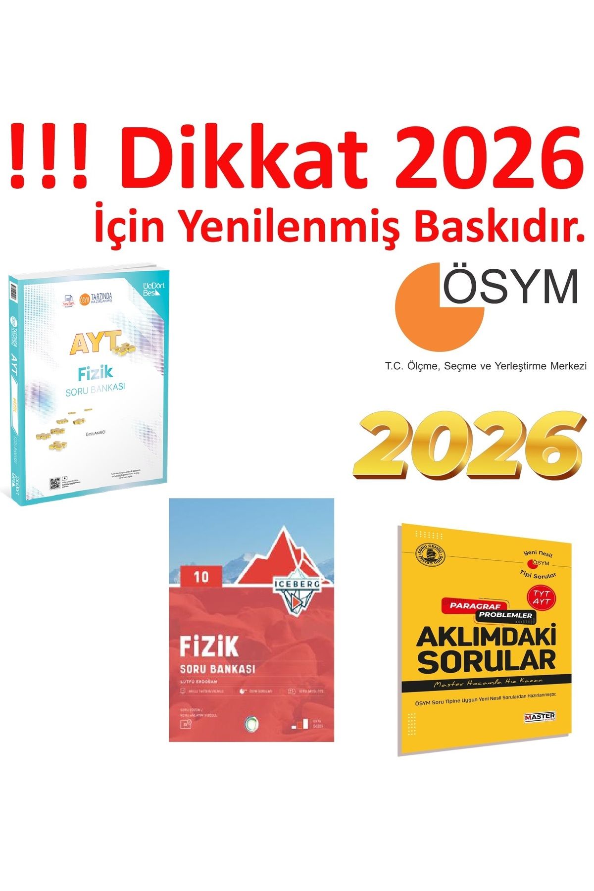 Üç Dört Beş Yayıncılık Üç Dört Beş Yayıncılık AYT Fizik Soru Bankası & Okyanus İceberg 10. Sınıf Fizik Soru Bankası