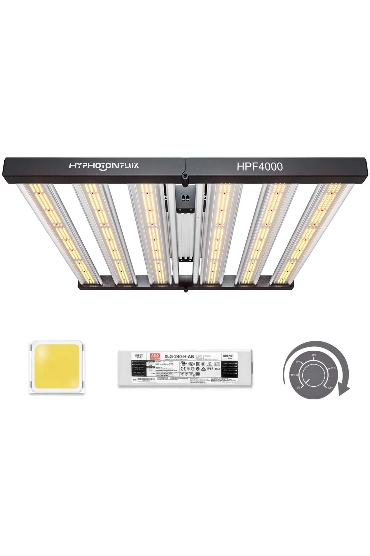 GÜMRÜK BEY Hyrphotonflux HP4000 Samsung Osram. Mean Well Tam Spektrum Bitki Yetiştirme Büyütme Geliştirme Ledi
