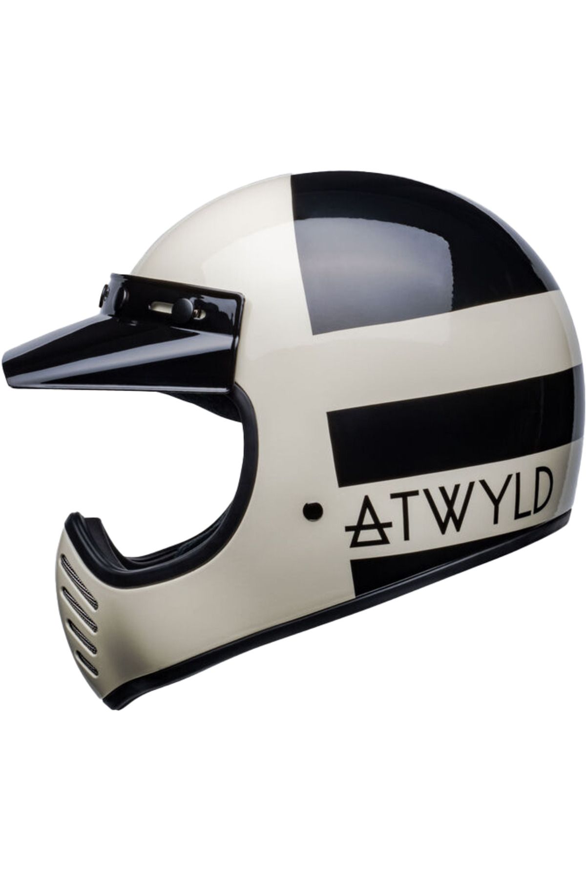 Bell Moto-3 Atwyld Orbit Gloss Beyaz Siyah Motosiklet Kaskı