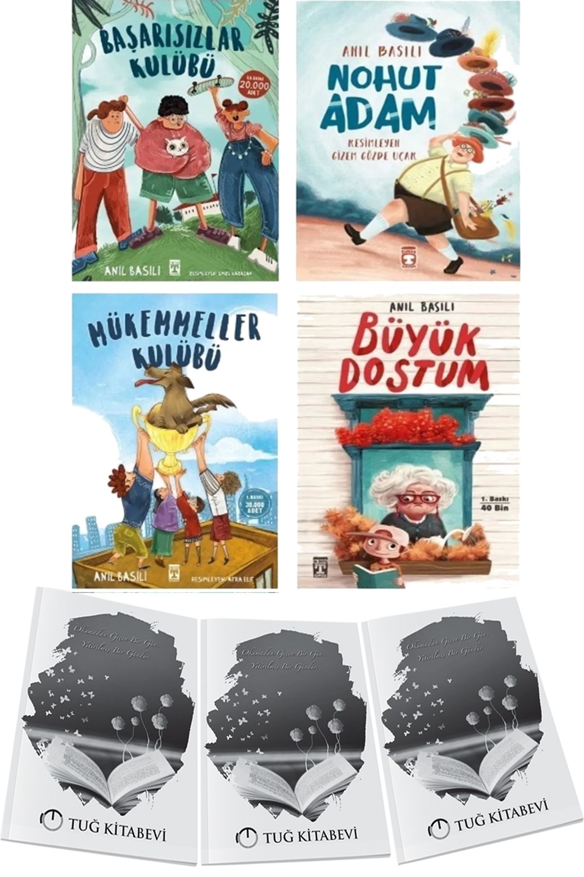 Timaş Çocuk Başarısızlar Kulübü-Nohut Adam-Mükemmeller Kulübü-Büyük Dostum 4lü Set Anıl Basılı + Hediyeli