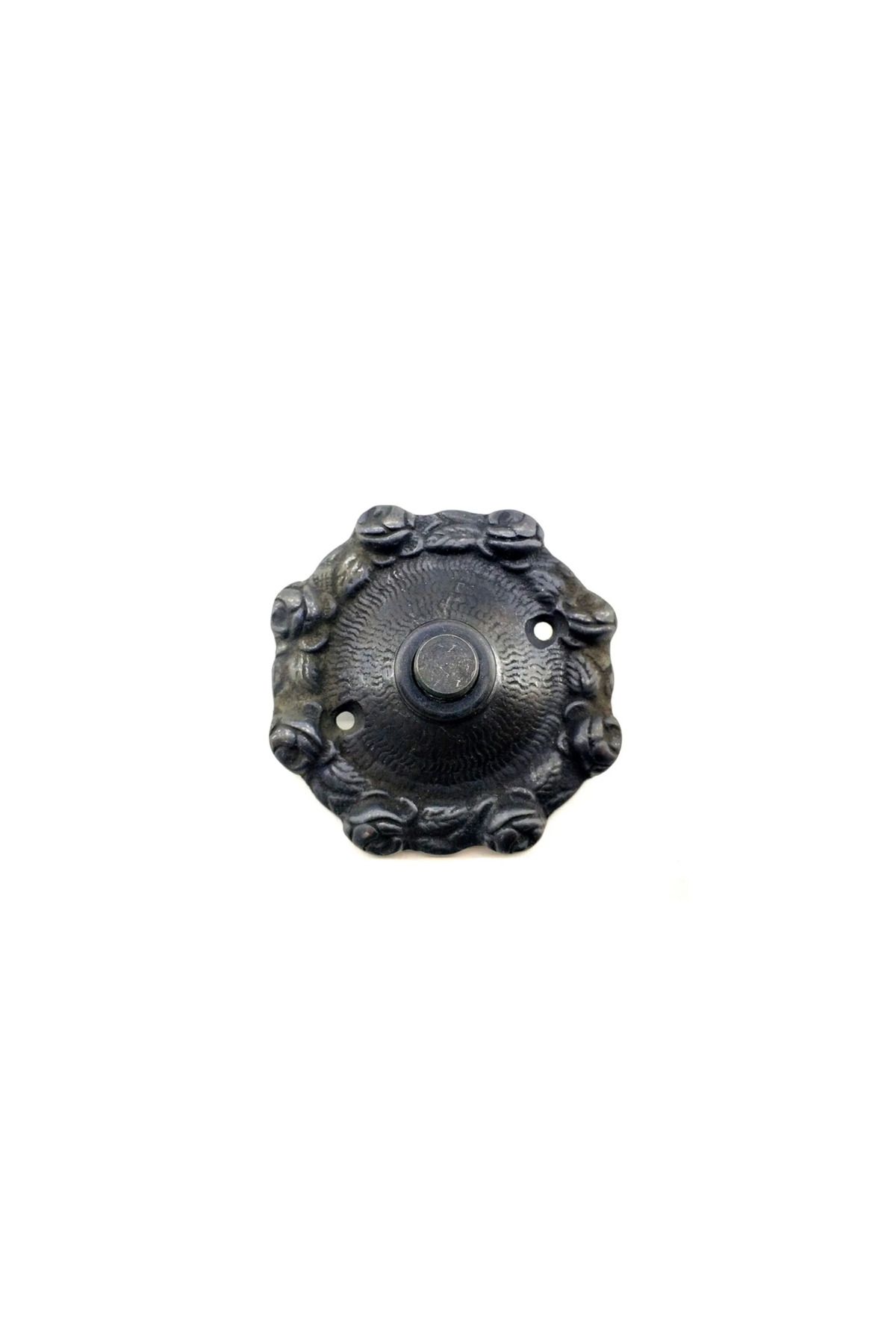 Vemora Antika Tarz Dekoratif Pirinç Güllü Kapı Zili - 75mm, Oksit