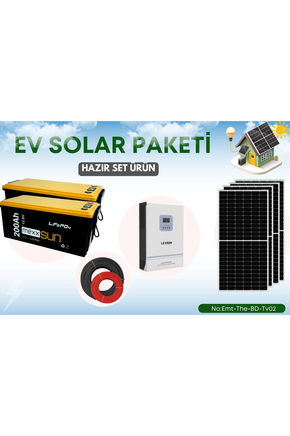 TNL LİFEPO4 AKÜLÜ GÜNEŞ ENERJİ PAKET 4.8kW HAZIR PAKET