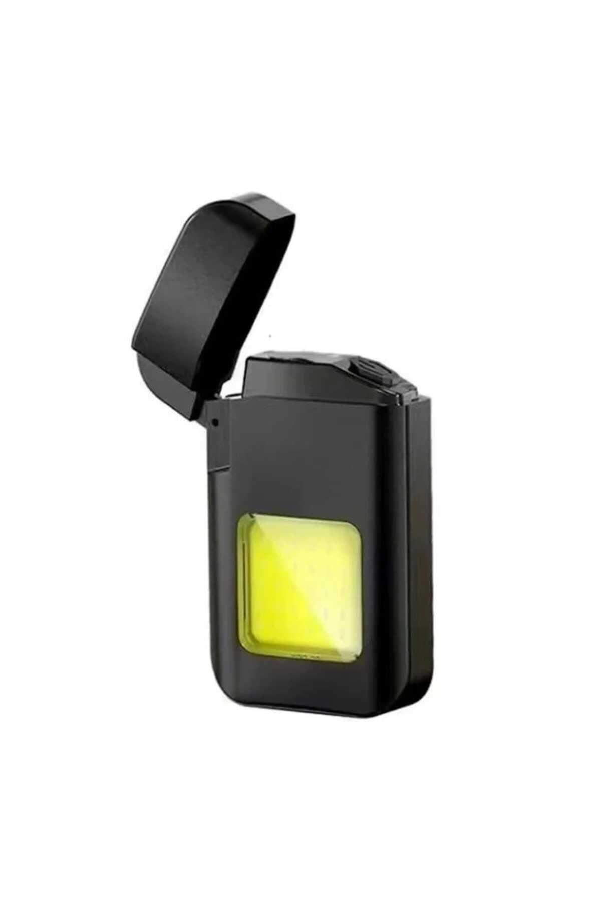 jvx Kamp Fenerli USB Şarjlı Elektrikli Çakmak Rüzgar Geçirmez Led Işıklı Taşınabilir type-c Girişli