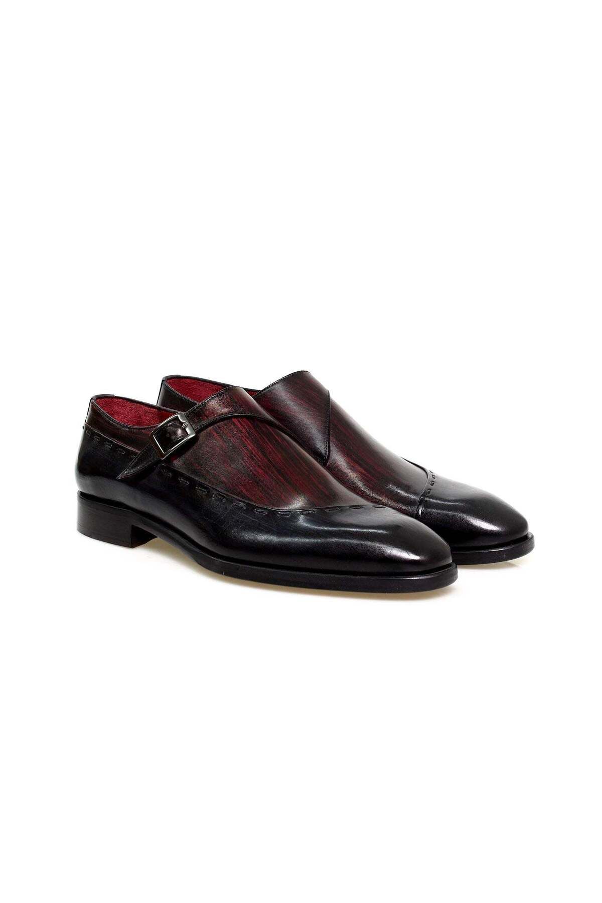 Butik BORDO RENK BAĞCIKSIZ HAKİKİ DERİ ERKEK AYAKKABI