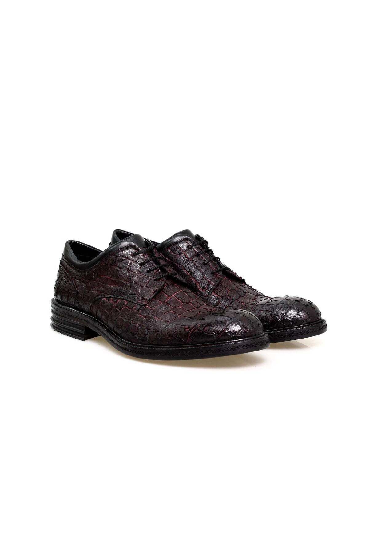 Butik BORDO RENK BAĞCIKLI HAKİKİ DERİ ERKEK AYAKKABI