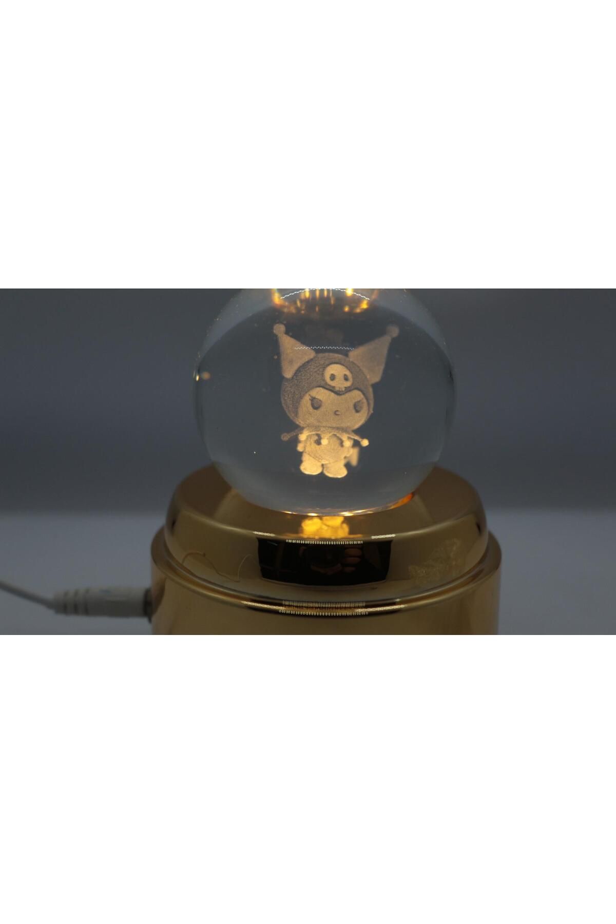 shop KRISTAL CAM LED IŞIKLI DÖNEN KÜRE HEDİYELİK -KUROMİ 3D