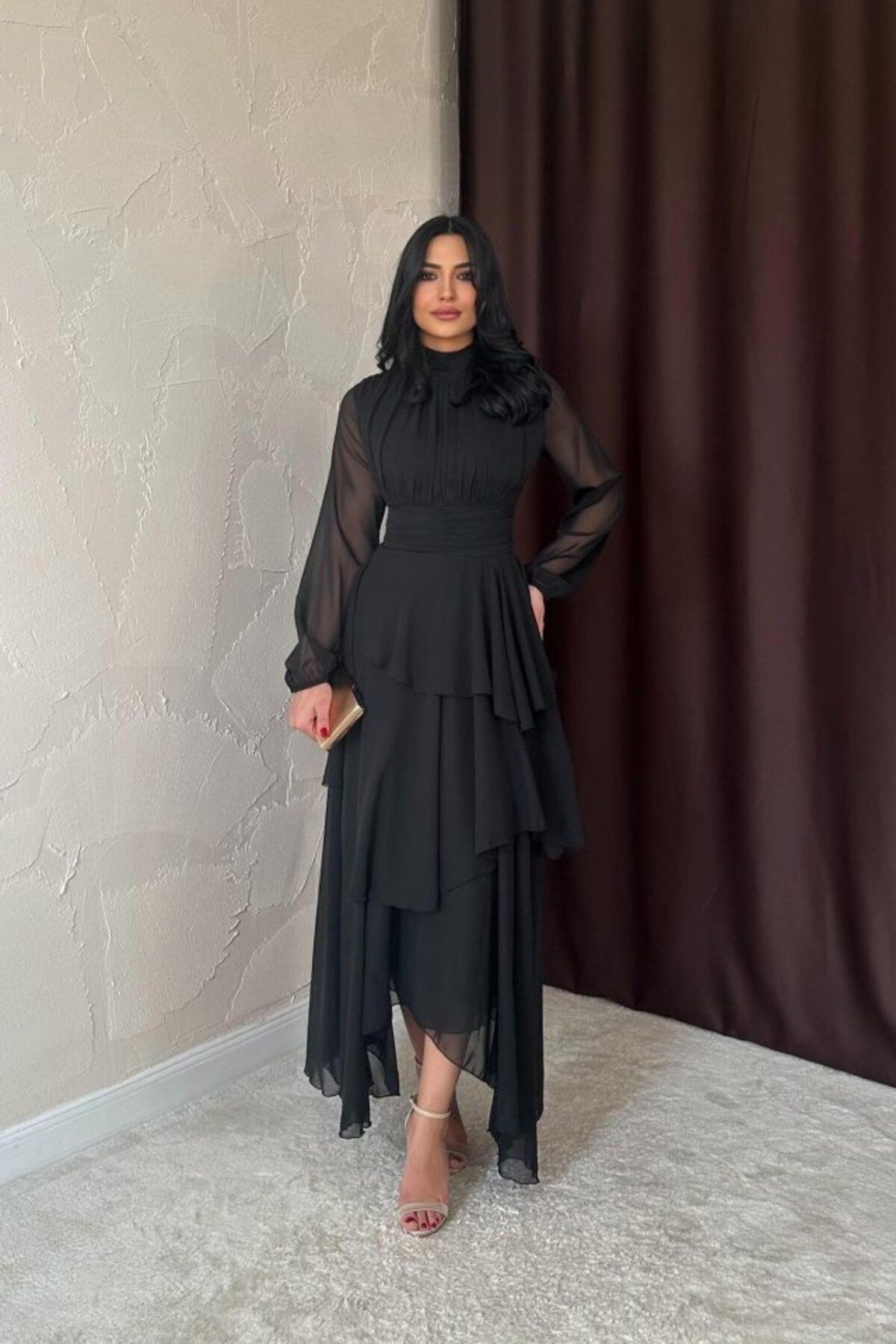 EQURİ EQURİ Siyah Bel Detaylı Elbise