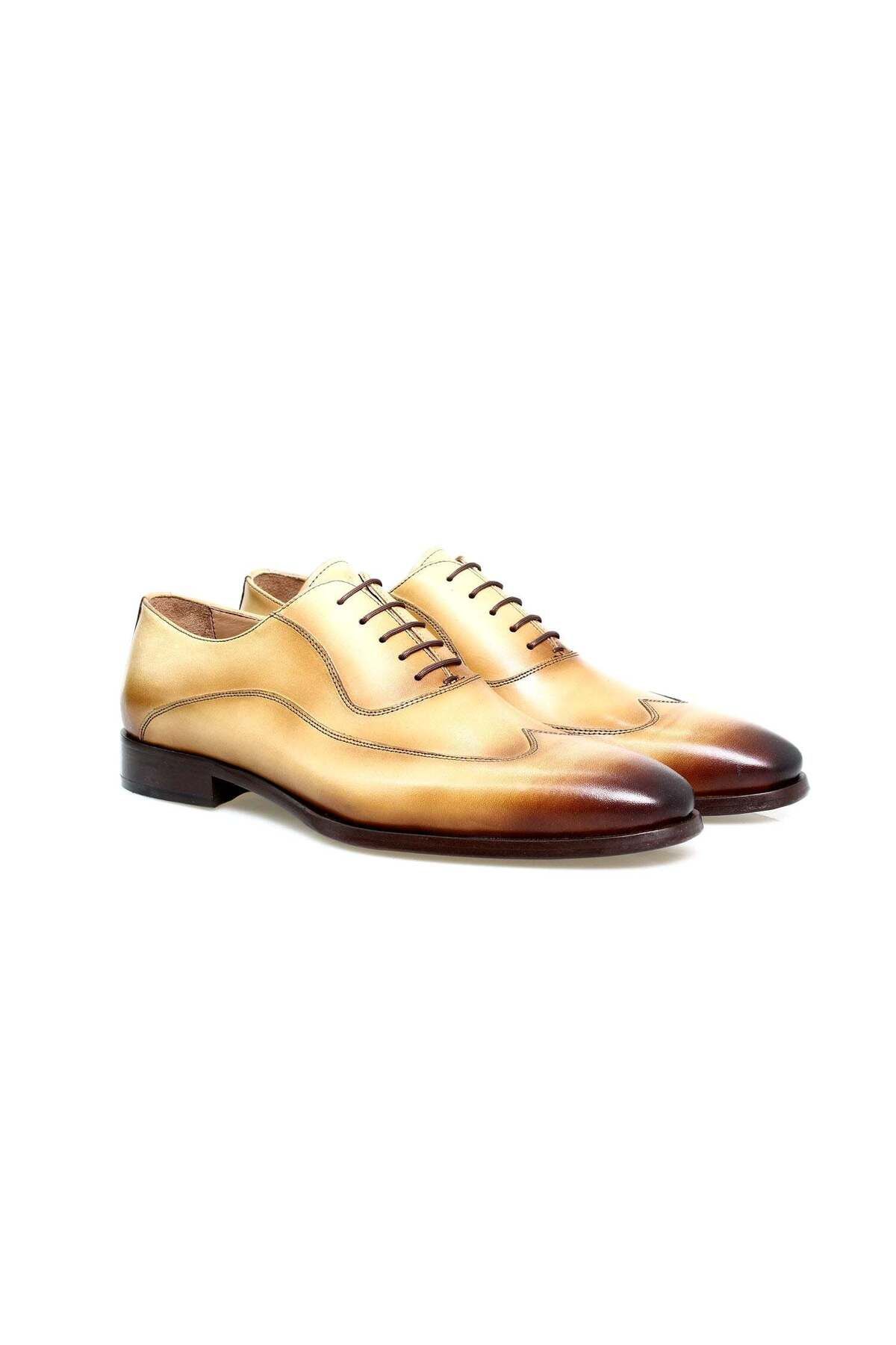 Butik BEJ-TABA RENK BAĞCIKLI HAKİKİ DERİ ERKEK AYAKKABI