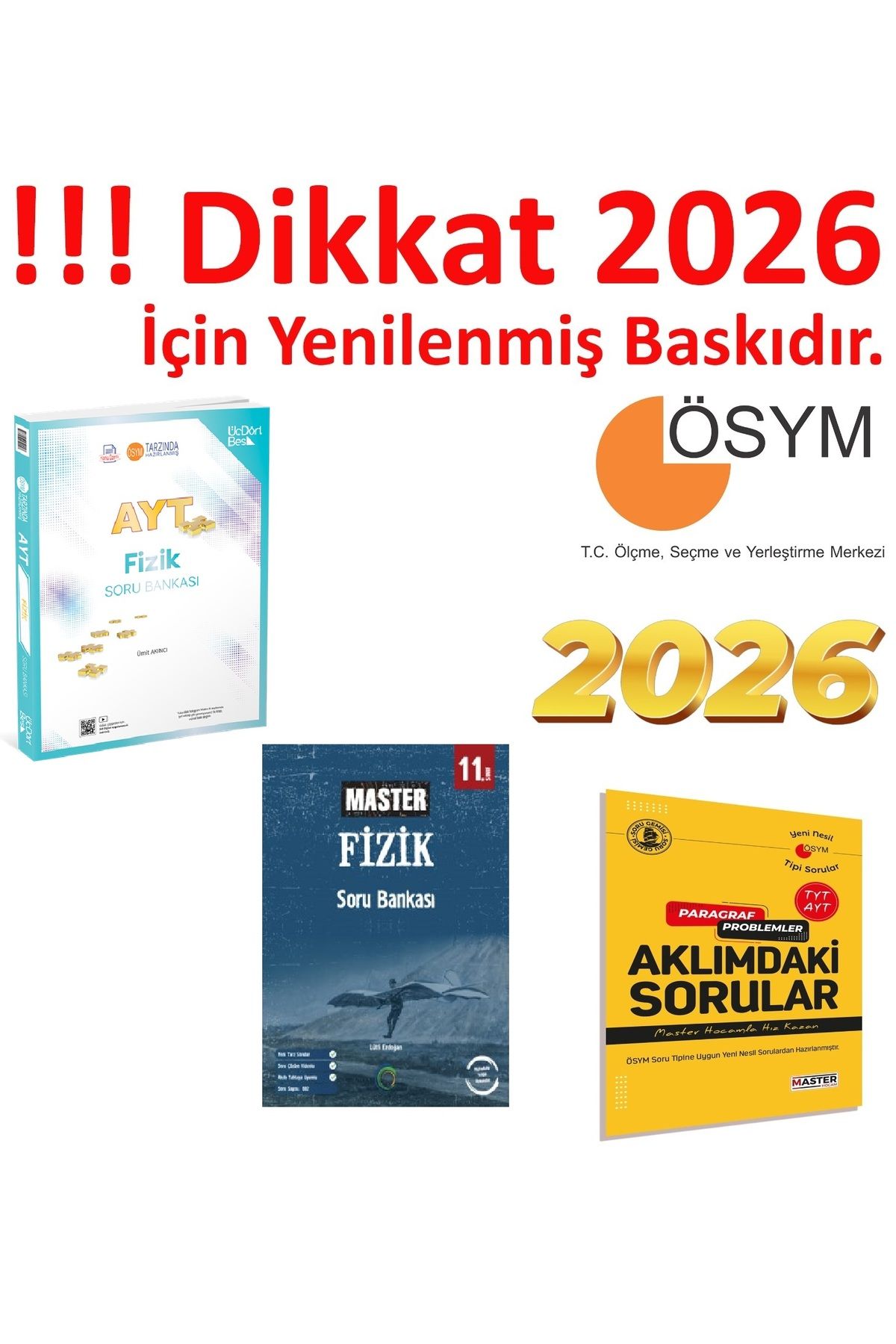 Üç Dört Beş Yayıncılık Üç Dört Beş Yayıncılık AYT Fizik Soru Bankası & Okyanus 11. Sınıf Master Fizik Soru Bankası