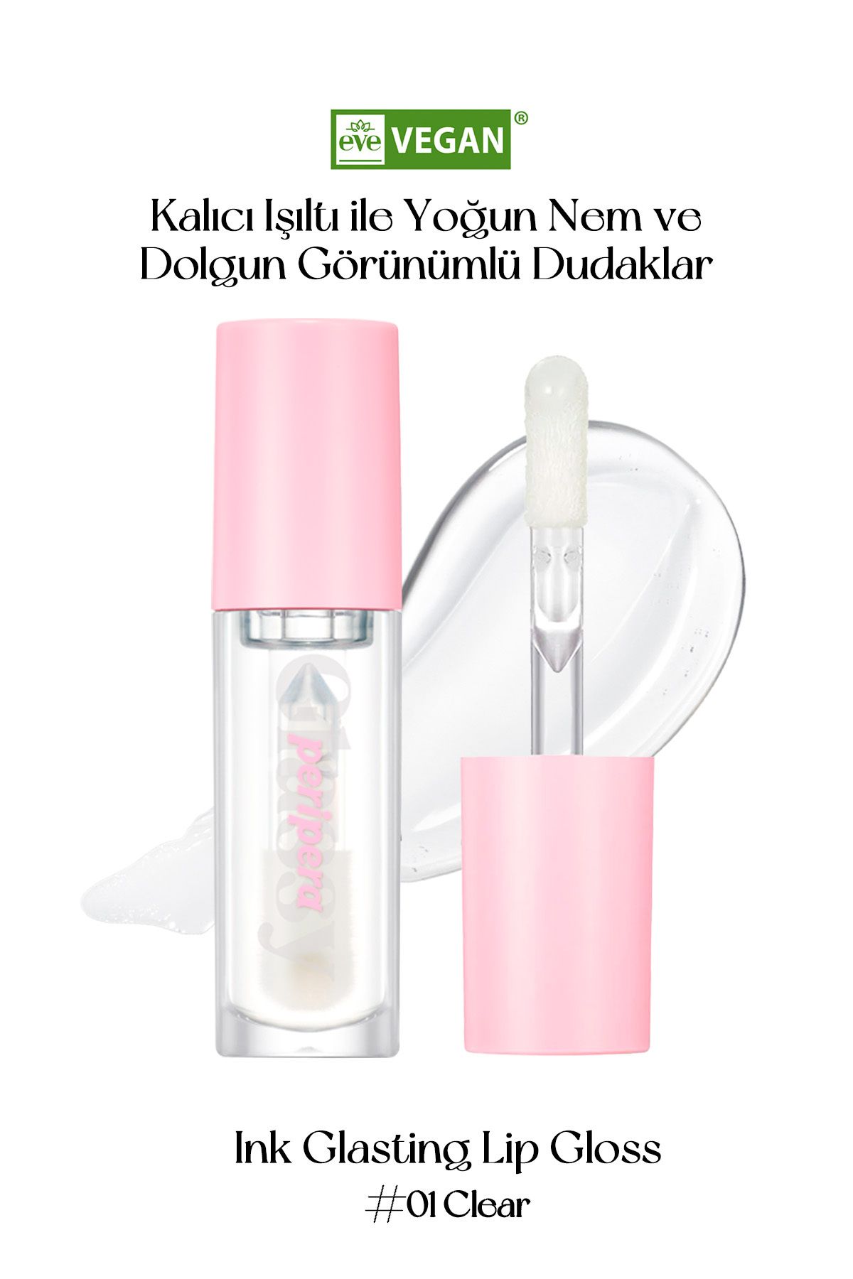PERIPERA-Peripera Ink Glasting Lip Gloss - Full and Shiny Appearance for Lips (1 Clear) 2