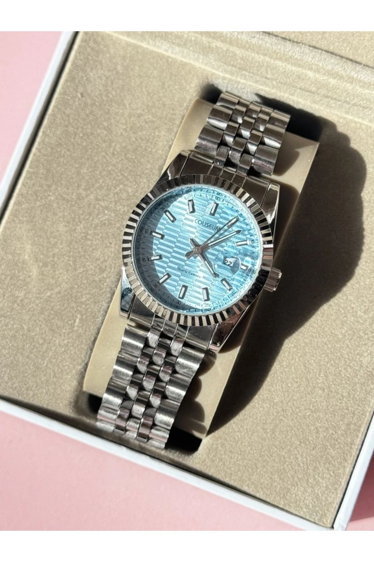 Harlofia Jewelry Coliseum Marka Mavi Kadranlı Kadın Çelik Kol Saati