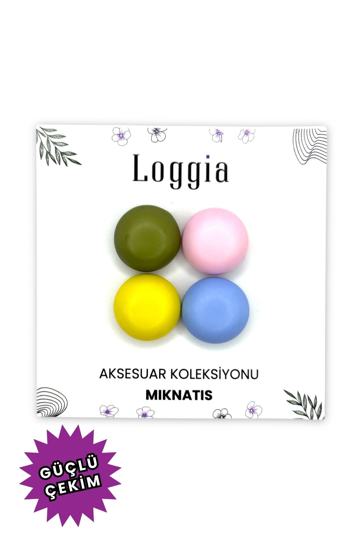Loggia Eşarp Ve Şal Mıknatısı Soft Renkli 4lü Set - Başörtü Tutucu Kadın Tesettür Aksesuar Mıknatıs
