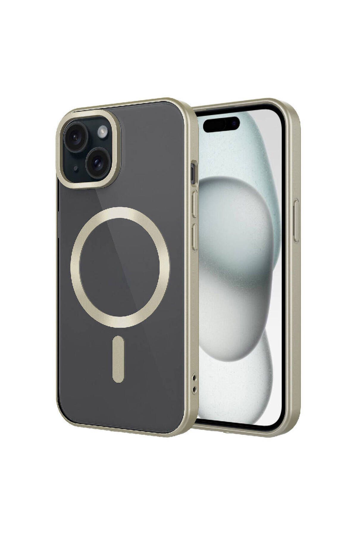 halkhouse İphone 15 Plus Kılıf Mat Tasarımlı Magsafe Wireless Şarj Özellikli Renkli İnce Silikon Mat Setro Kap