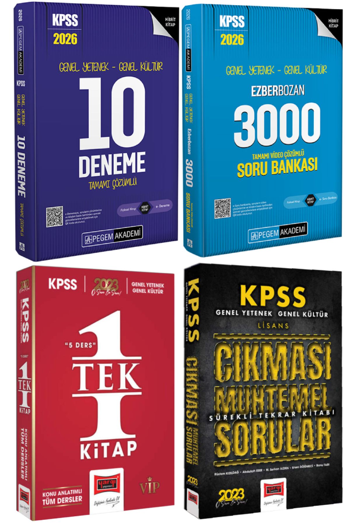 Pegem Akademi Yayıncılık 2026 Pegem KPSS 10 Deneme+GYGK Ezberbozan 3000 Soru Bankası+Konu Anlatım+ Çıkması Muhtemel Sorular