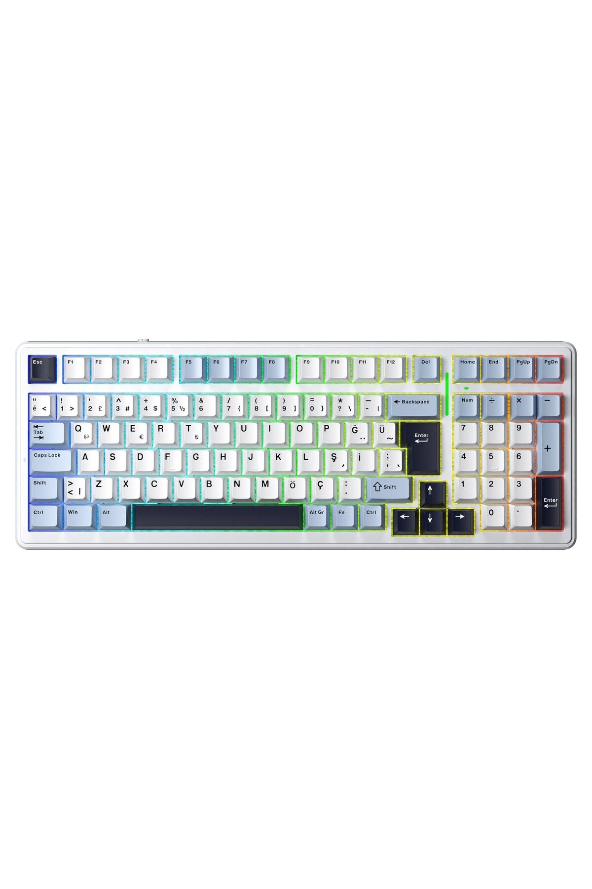 Aula F99 Mekanik RGB GrayWood V4 Switch 3 Modlu Kablosuz Makrolu Hot Swap Türkçe Q Klavye Lacivert
